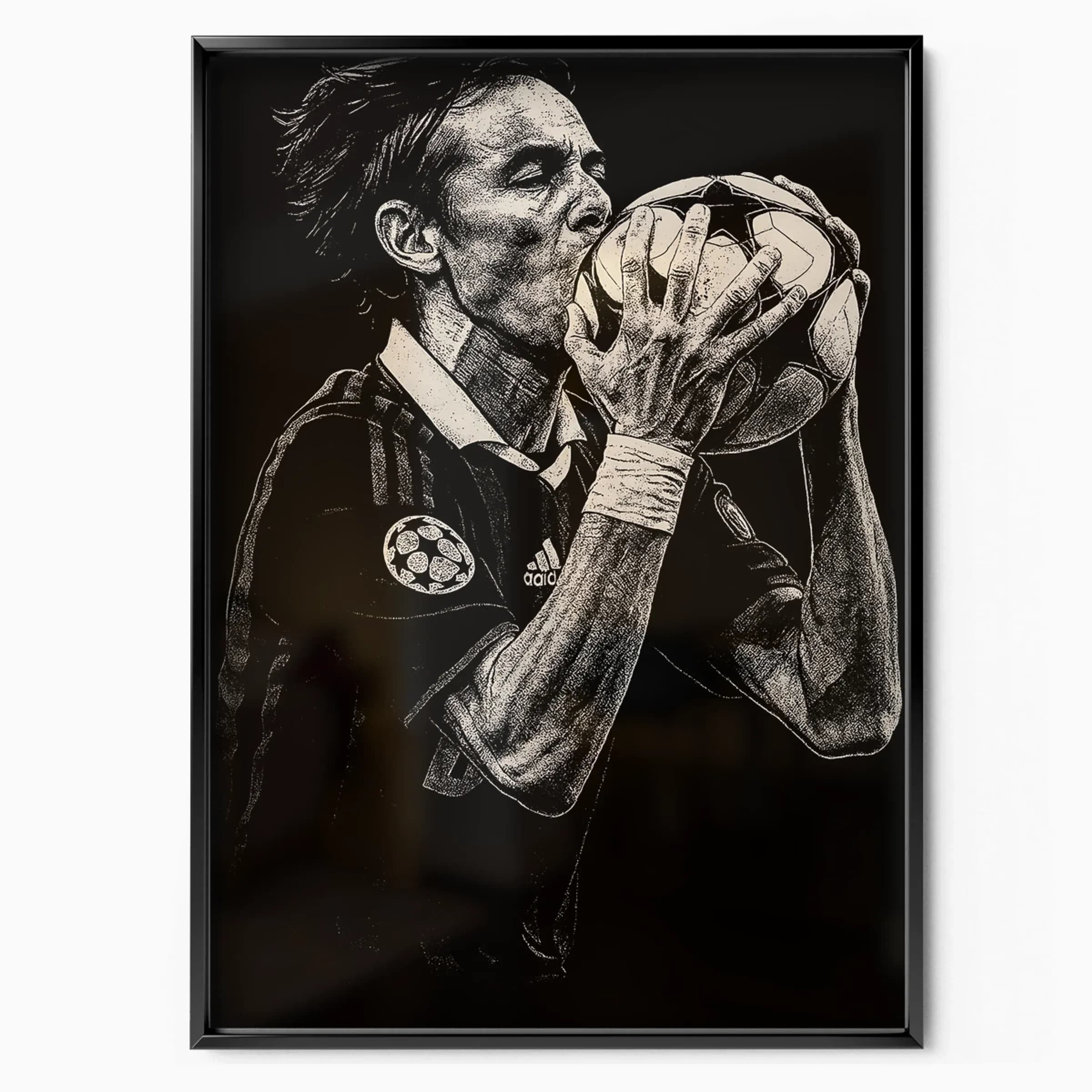 Zlatan Ibrahimović Poster San Siro poster in black frame — Posters Base official poster shop