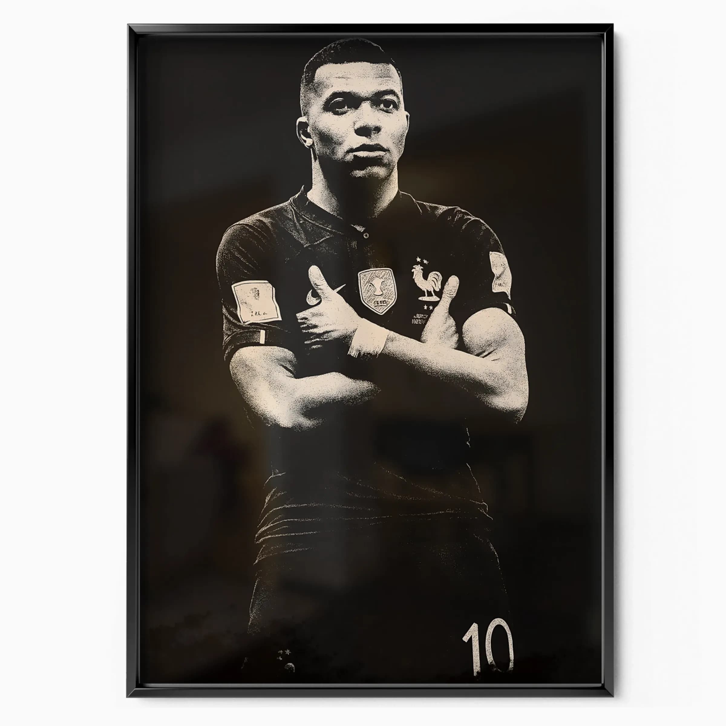 Kylian Mbappé Poster France poster in black frame — Posters Base official poster shop