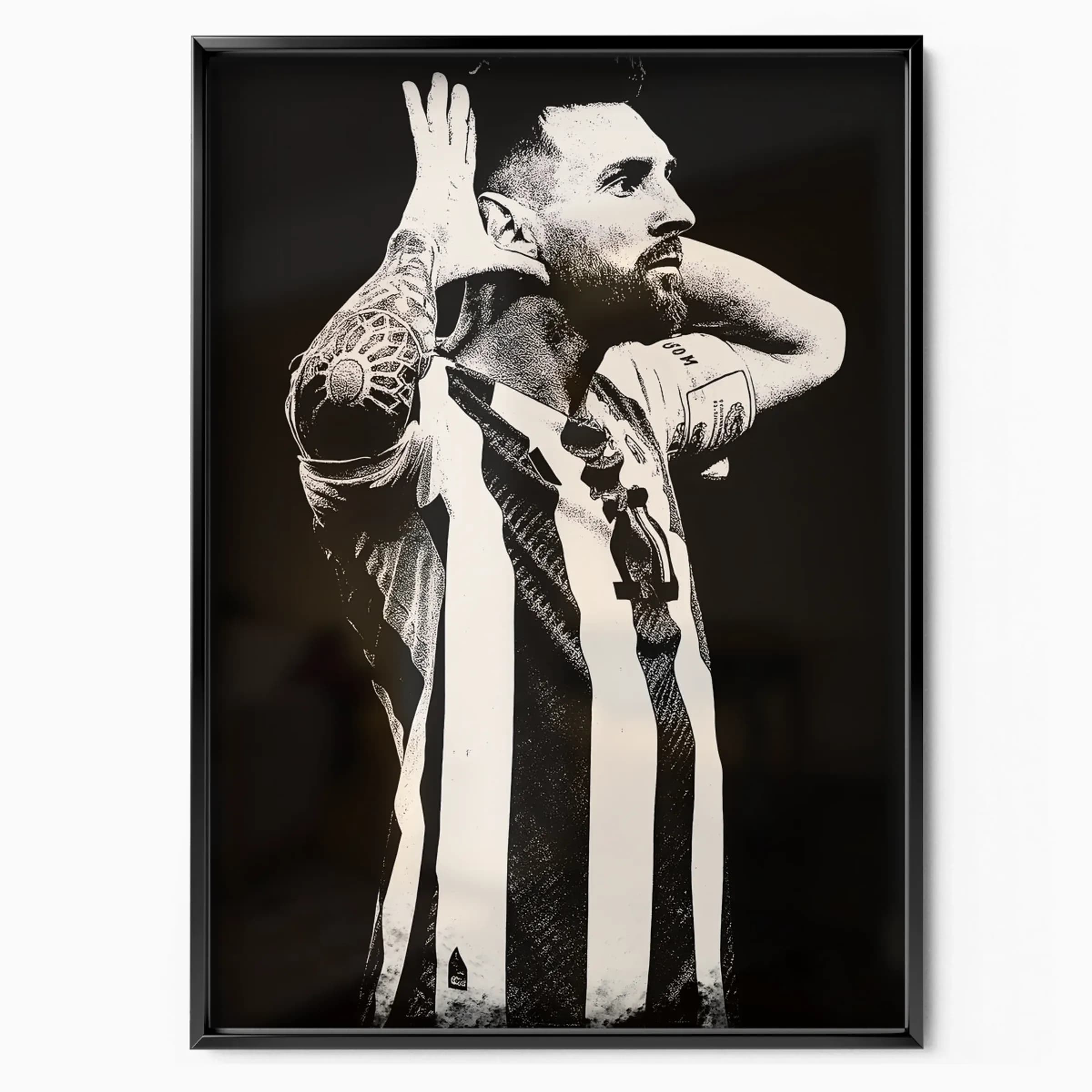 Lionel Messi Poster Celebration poster in black frame — Posters Base official poster shop