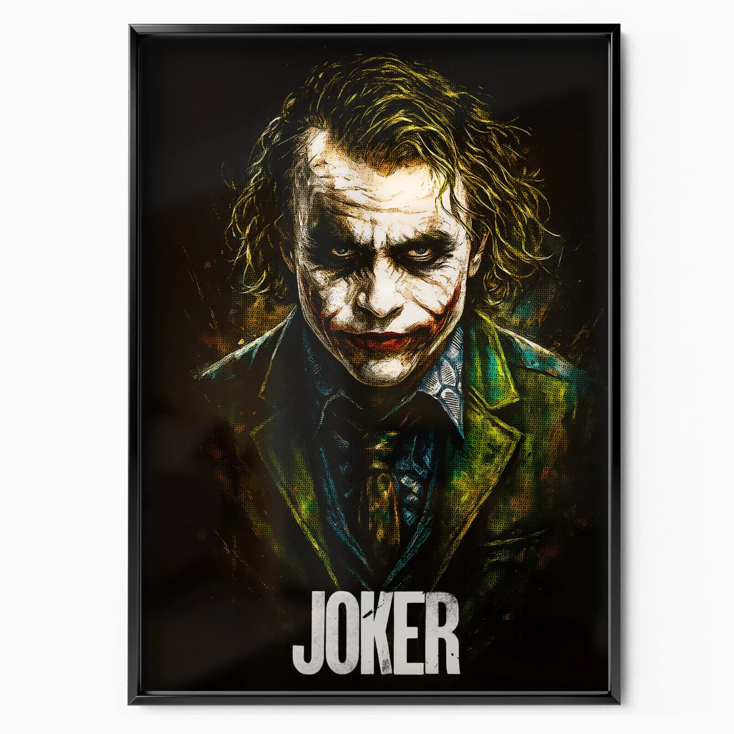 Joker Poster Heath Ledger poster in black frame — Posters Base official poster shop