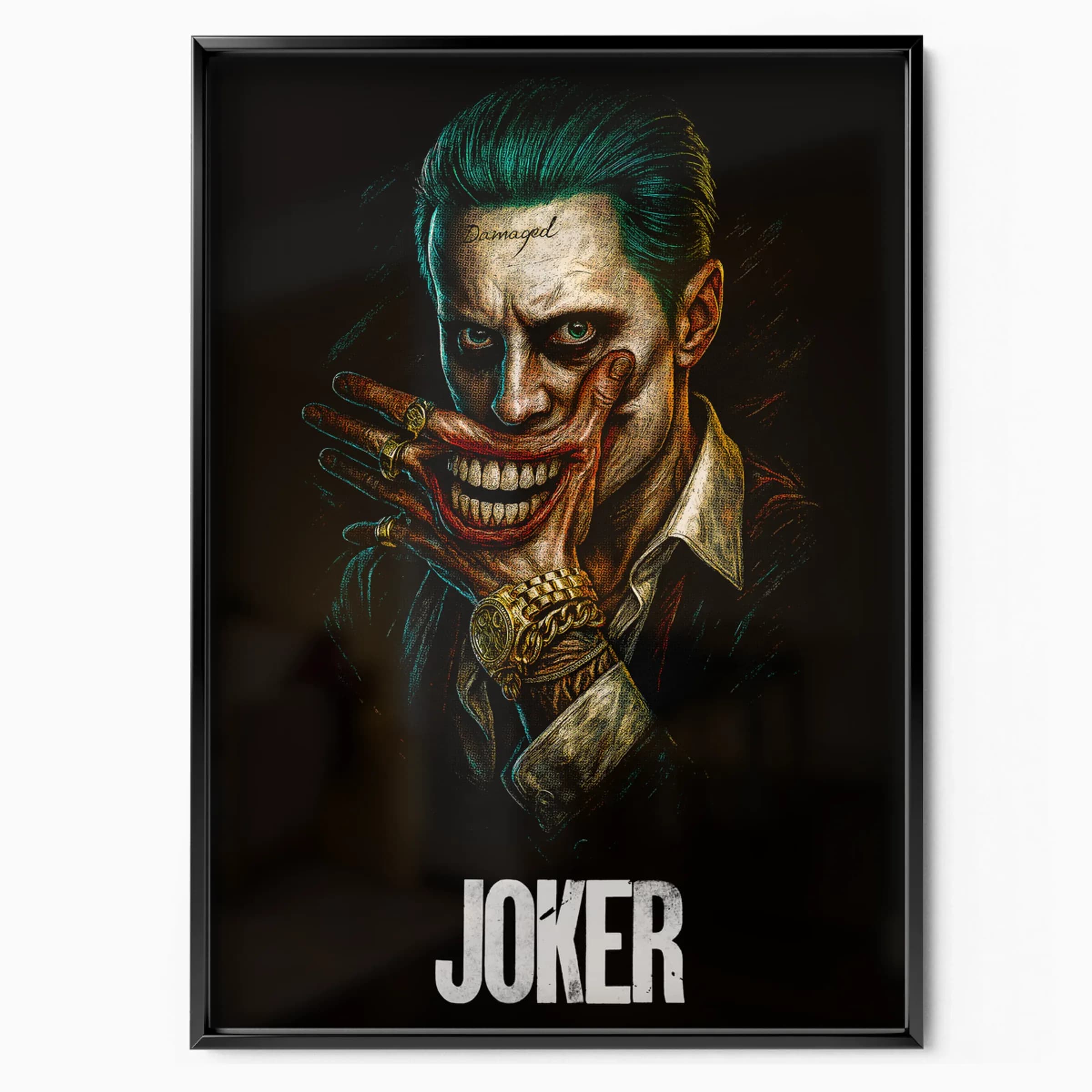 Joker Poster Jared Leto poster in black frame — Posters Base official poster shop
