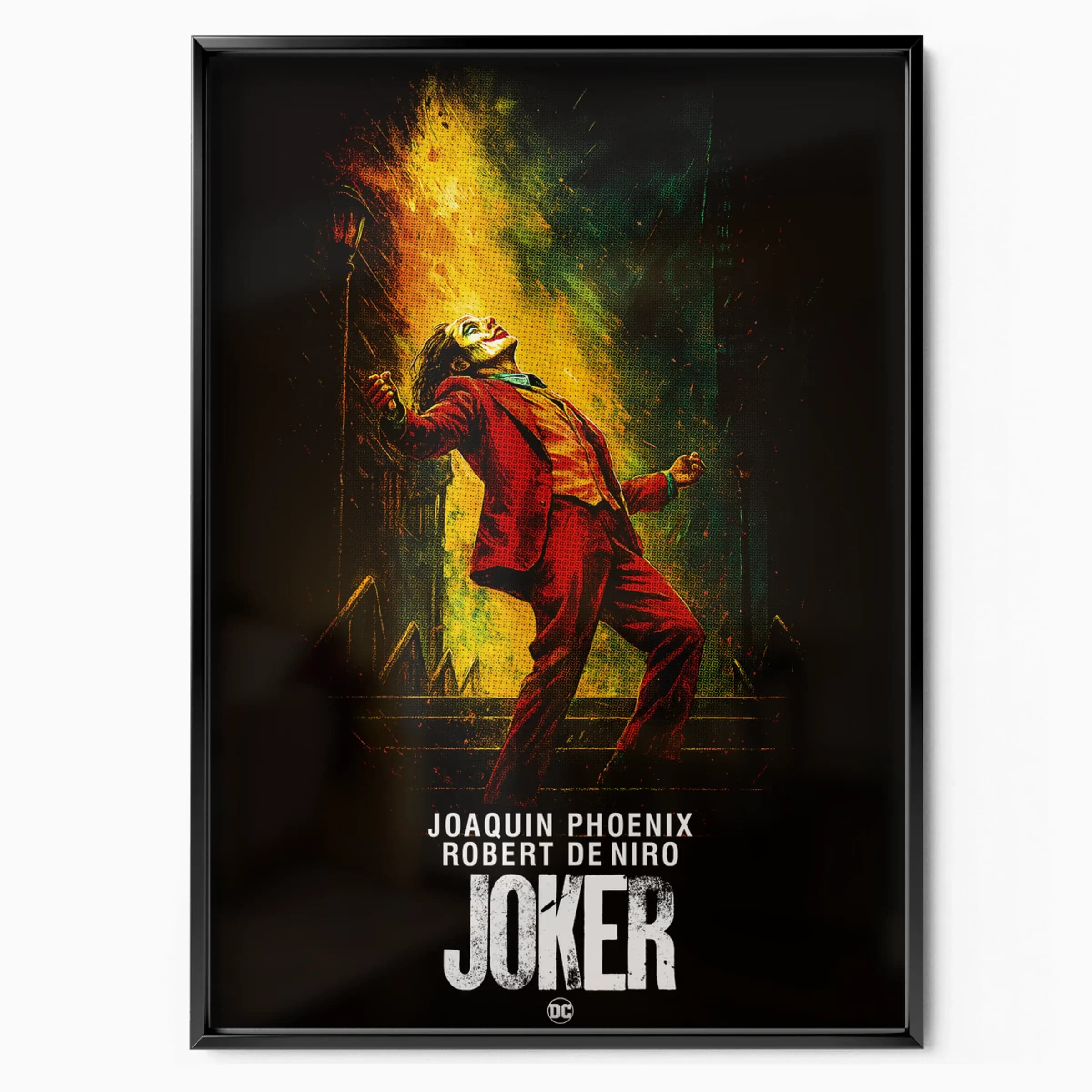 Joker Poster Joaquin Phoenix Stairs poster in black frame — Posters Base official poster shop