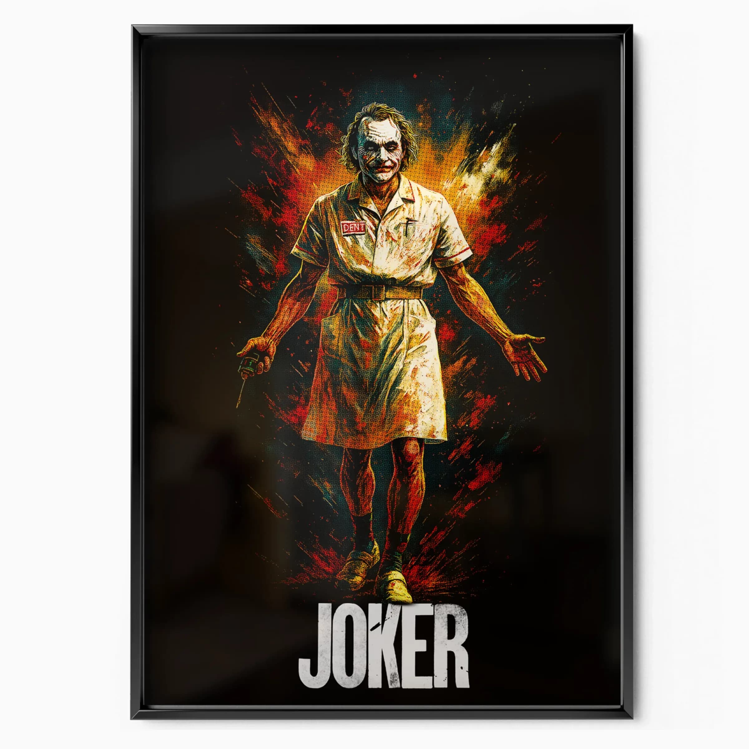 Joker Poster Joaquin Phoenix Asylum poster in black frame — Posters Base official poster shop