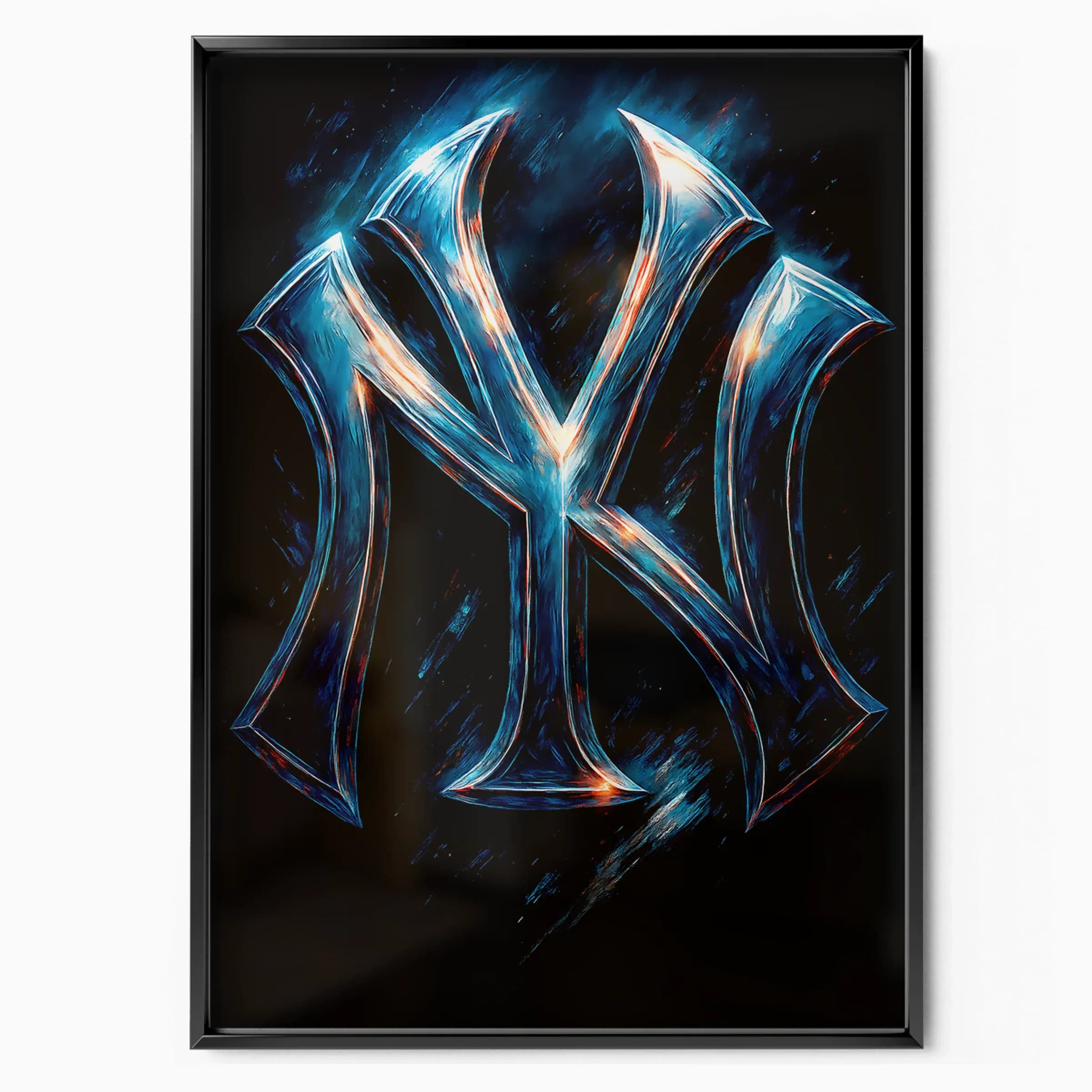 New York Yankees Poster NY Logo poster in black frame — Posters Base official poster shop