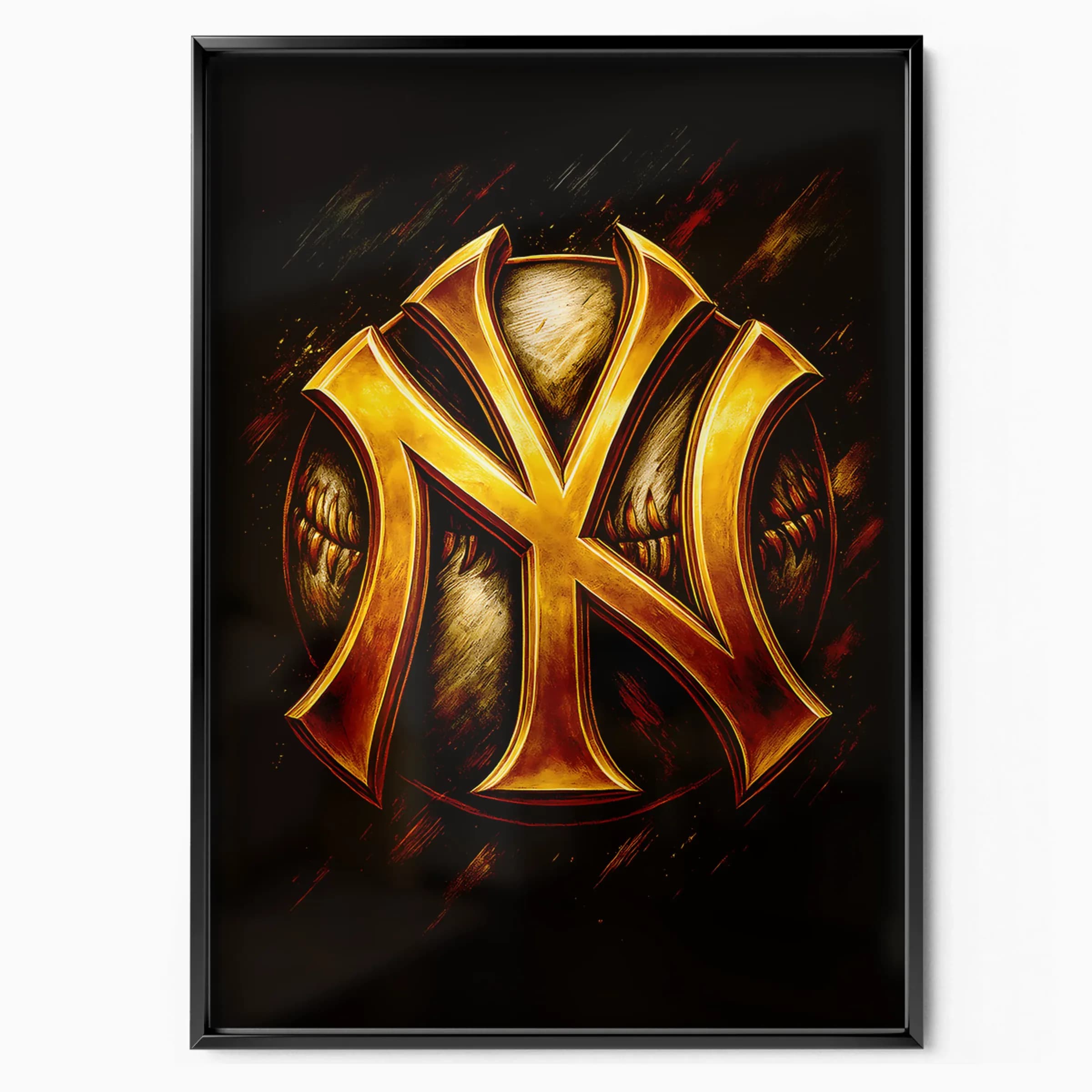 New York Yankees Poster Gold Crest poster in black frame — Posters Base official poster shop