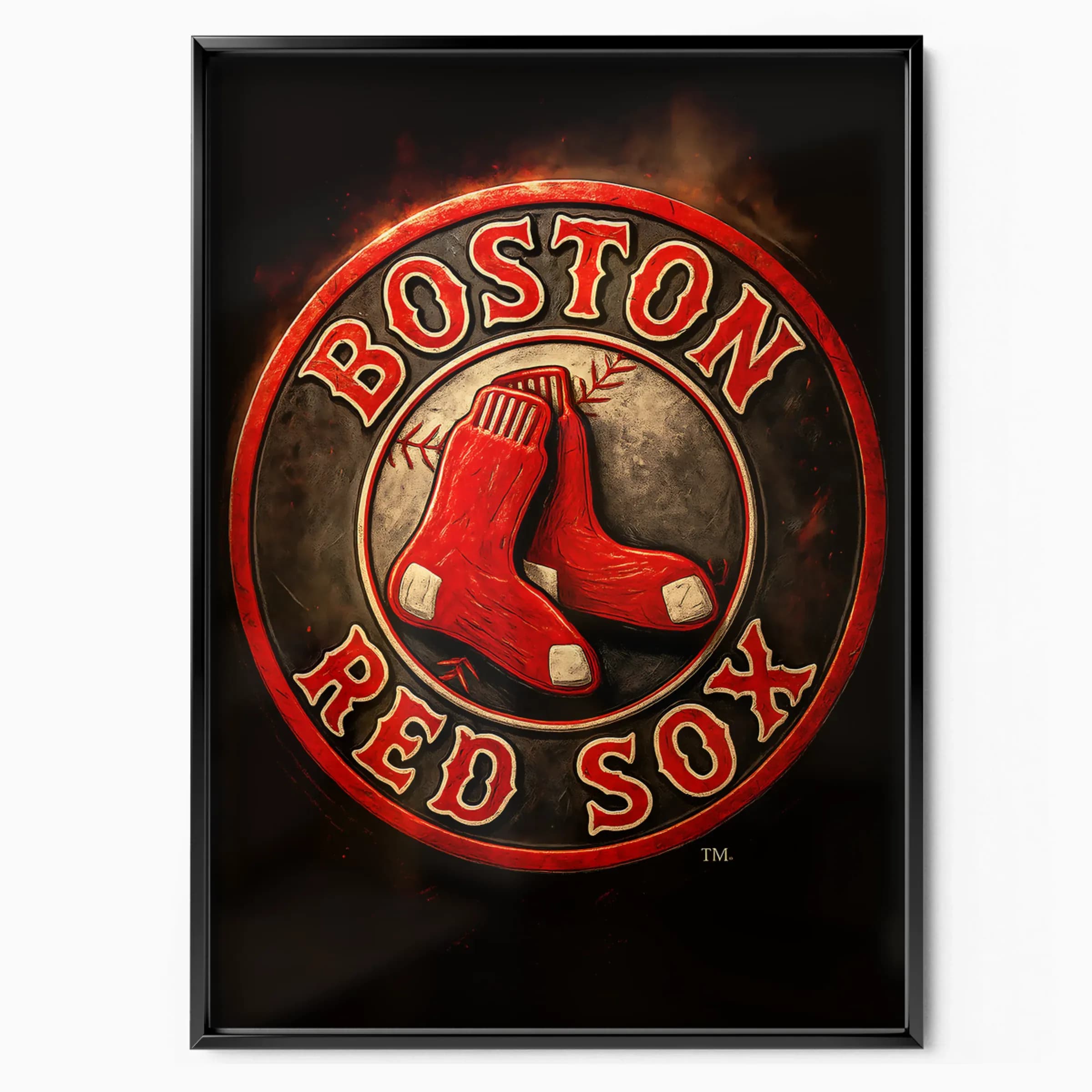 Boston Red Sox Poster Emblem poster in black frame — Posters Base official poster shop