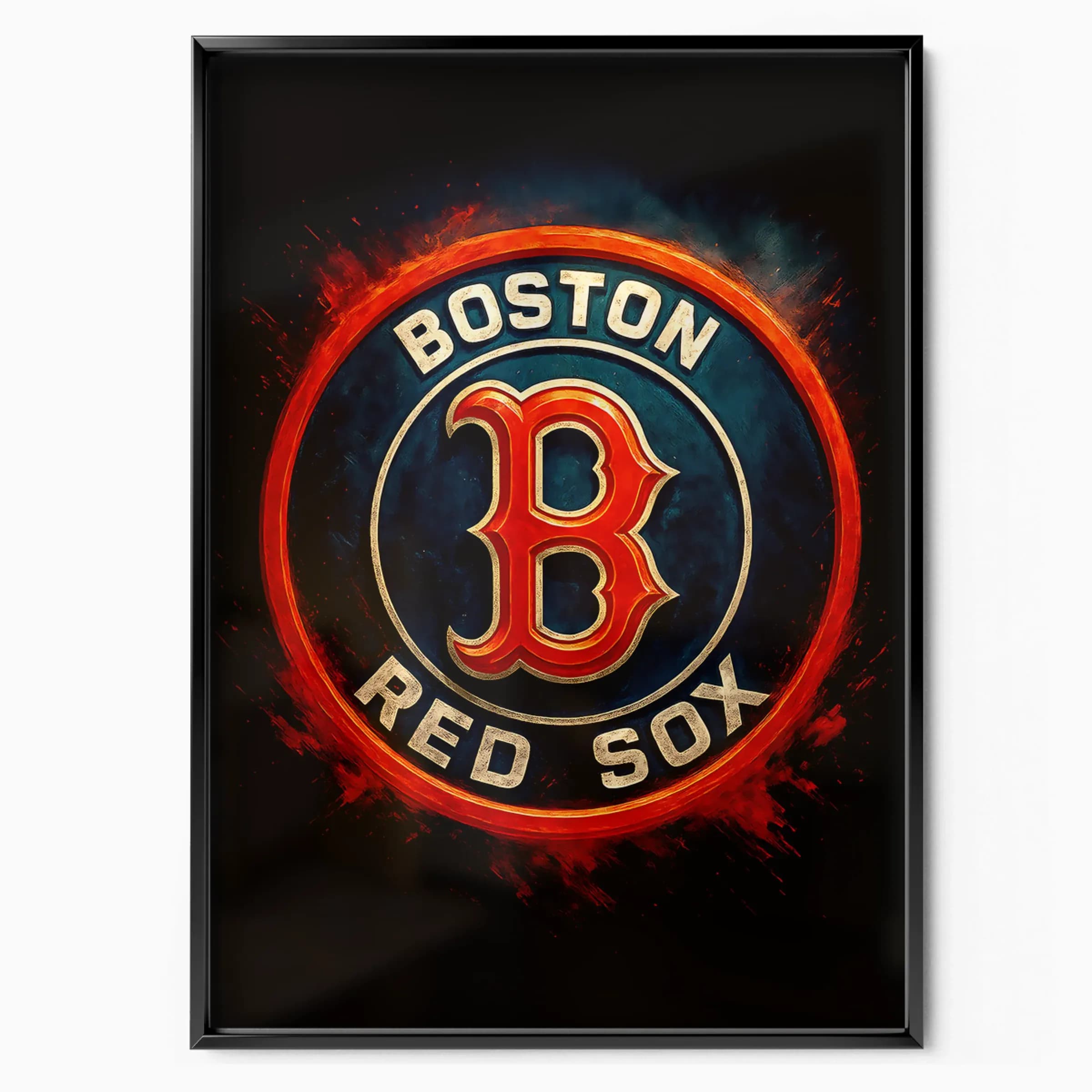Boston Red Sox Poster Roundel poster in black frame — Posters Base official poster shop