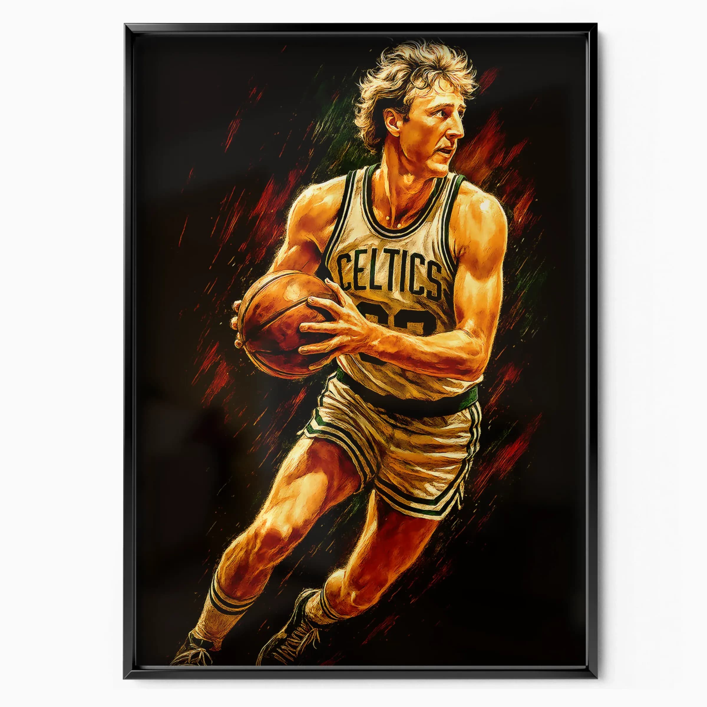Larry Bird Poster Celtics Legend poster in black frame — Posters Base official poster shop