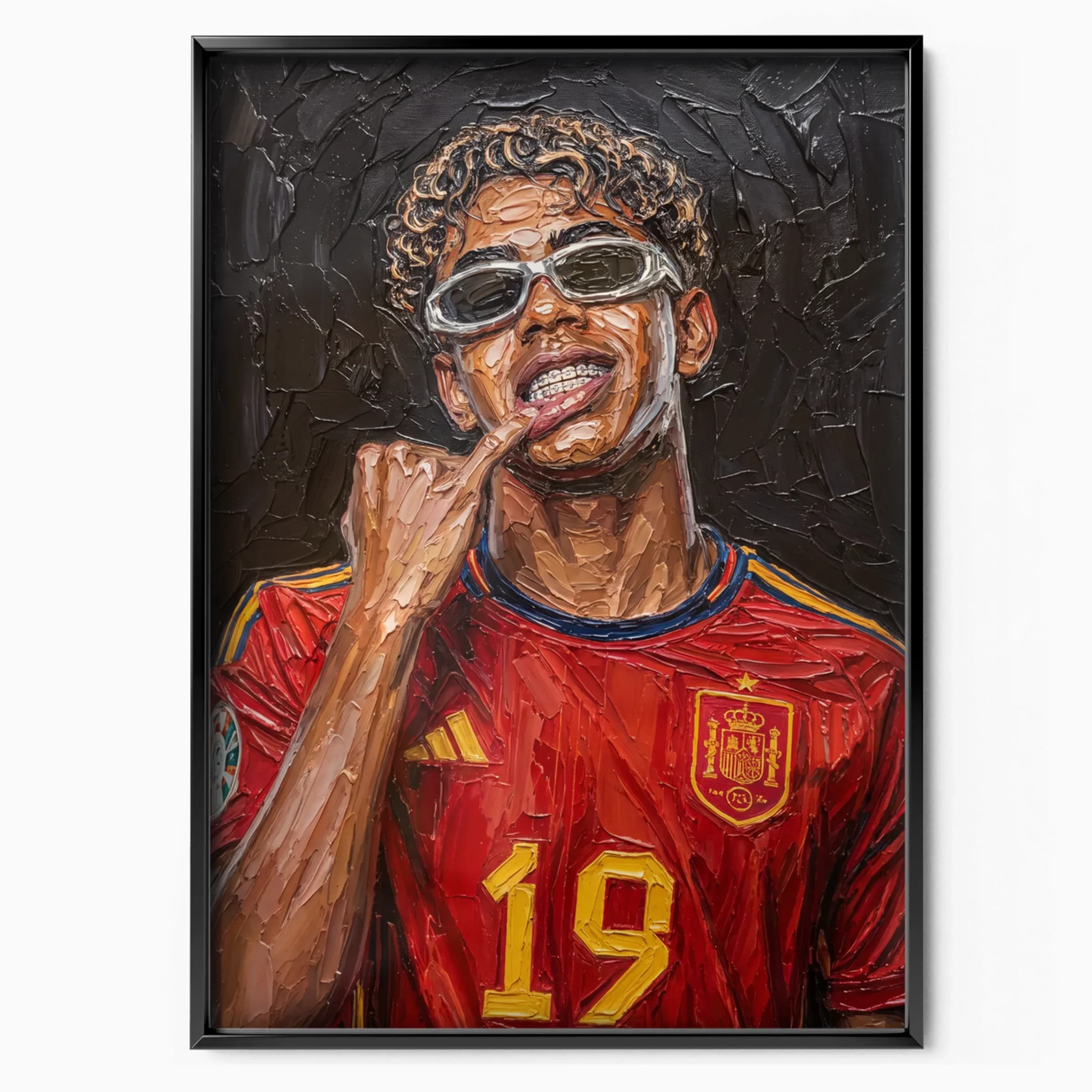Lamine Yamal Poster Spain 19 poster in black frame — Posters Base official poster shop