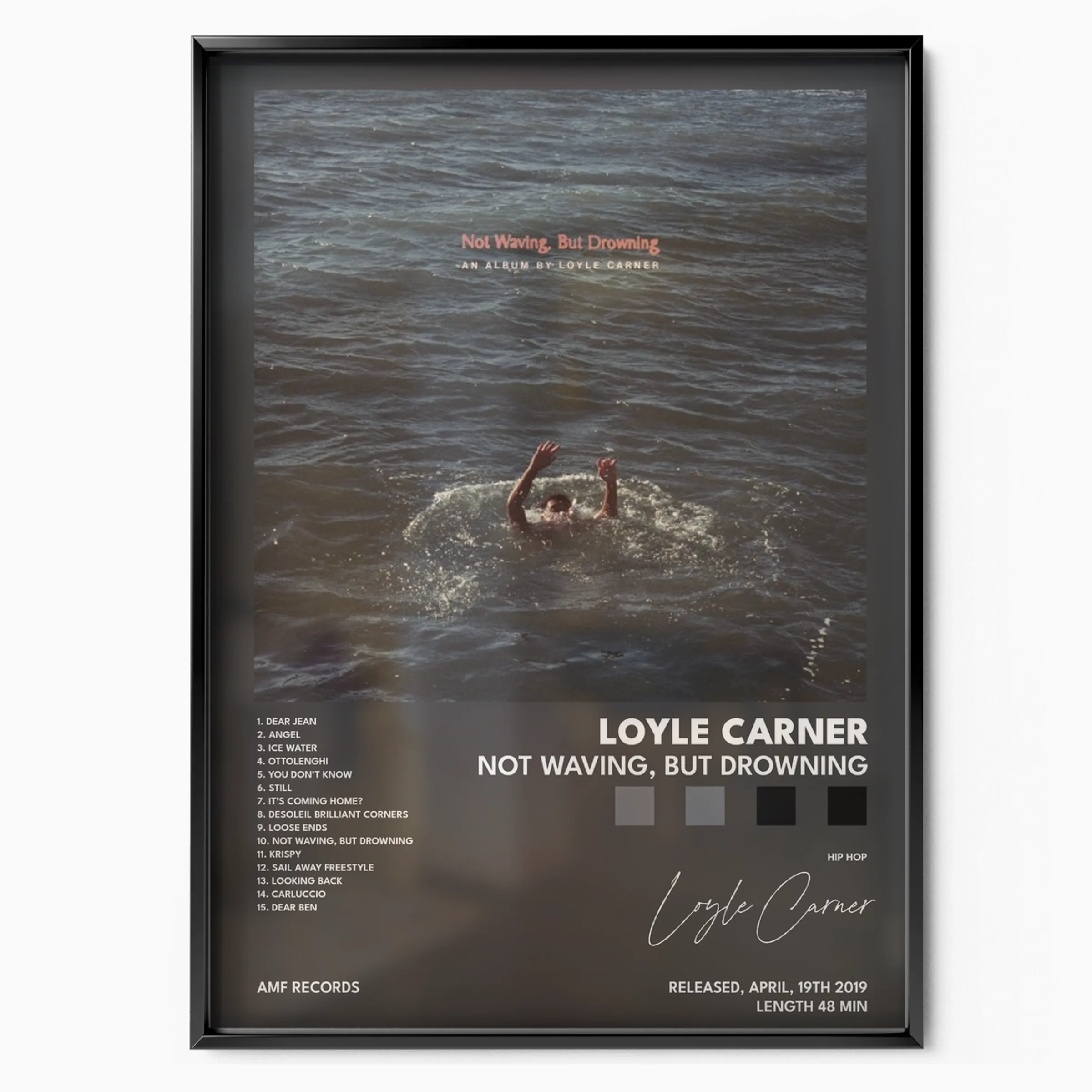 loyle carner Not Waving But Drowning poster poster, Posters Base