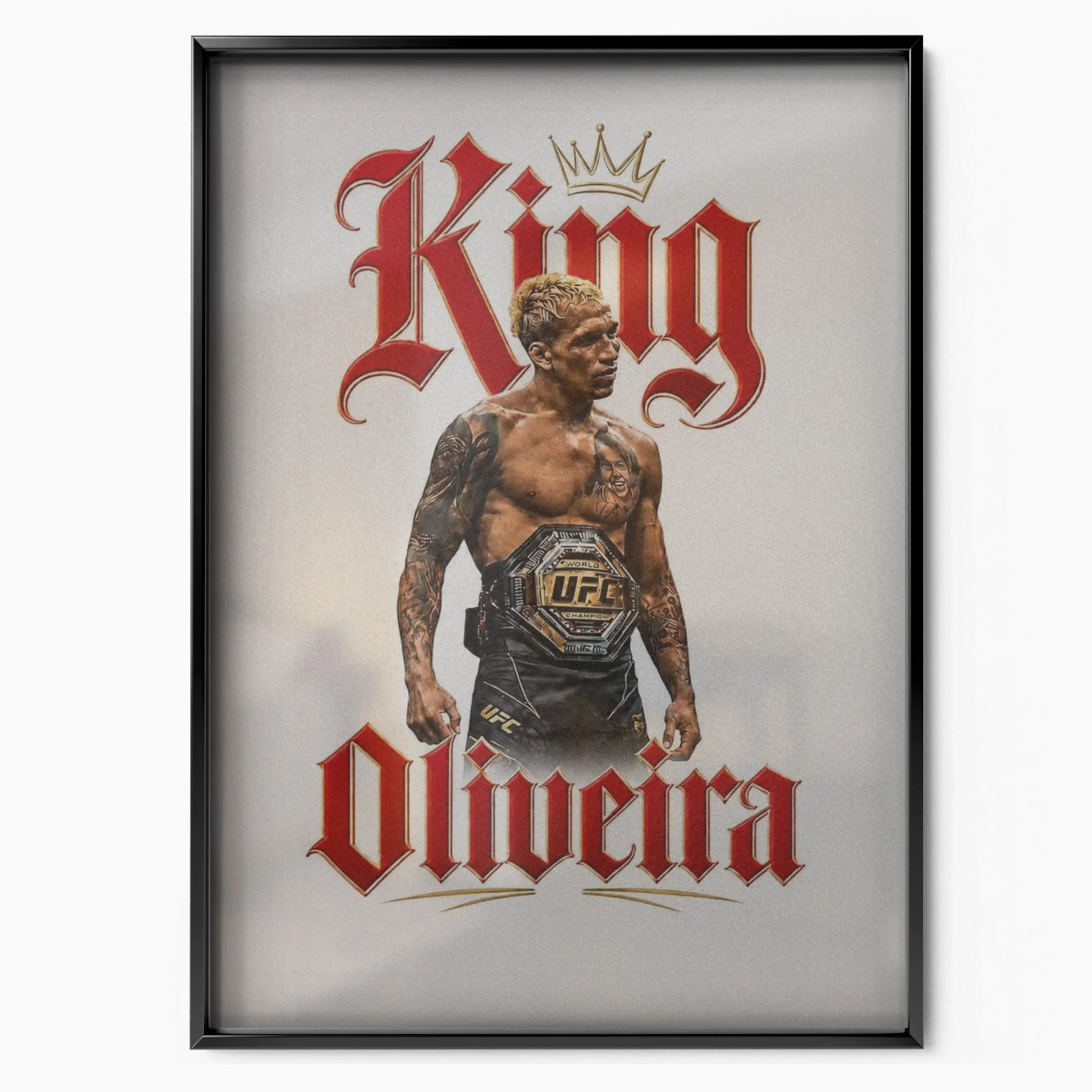 Charles Oliveira - King poster in black frame