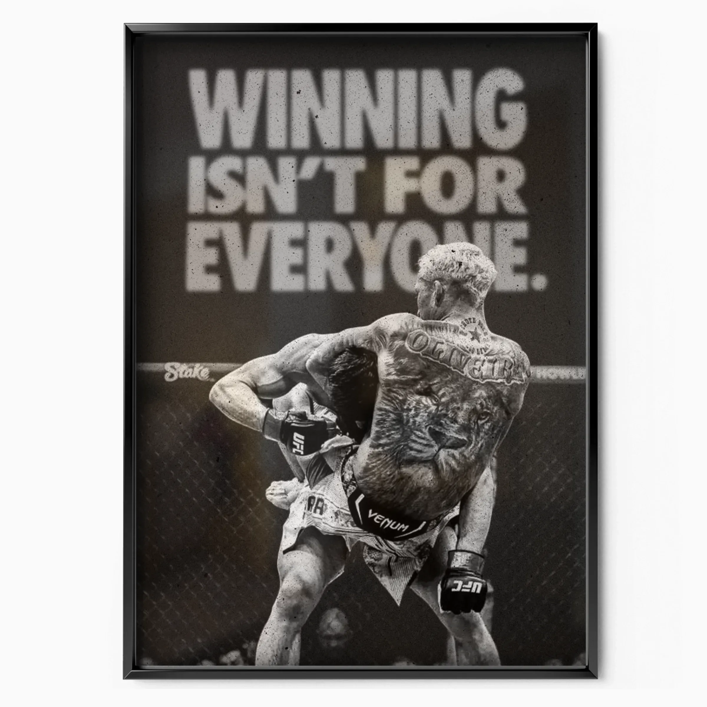 Charles Oliveira - Winning Isn't For Everyone poster in black frame