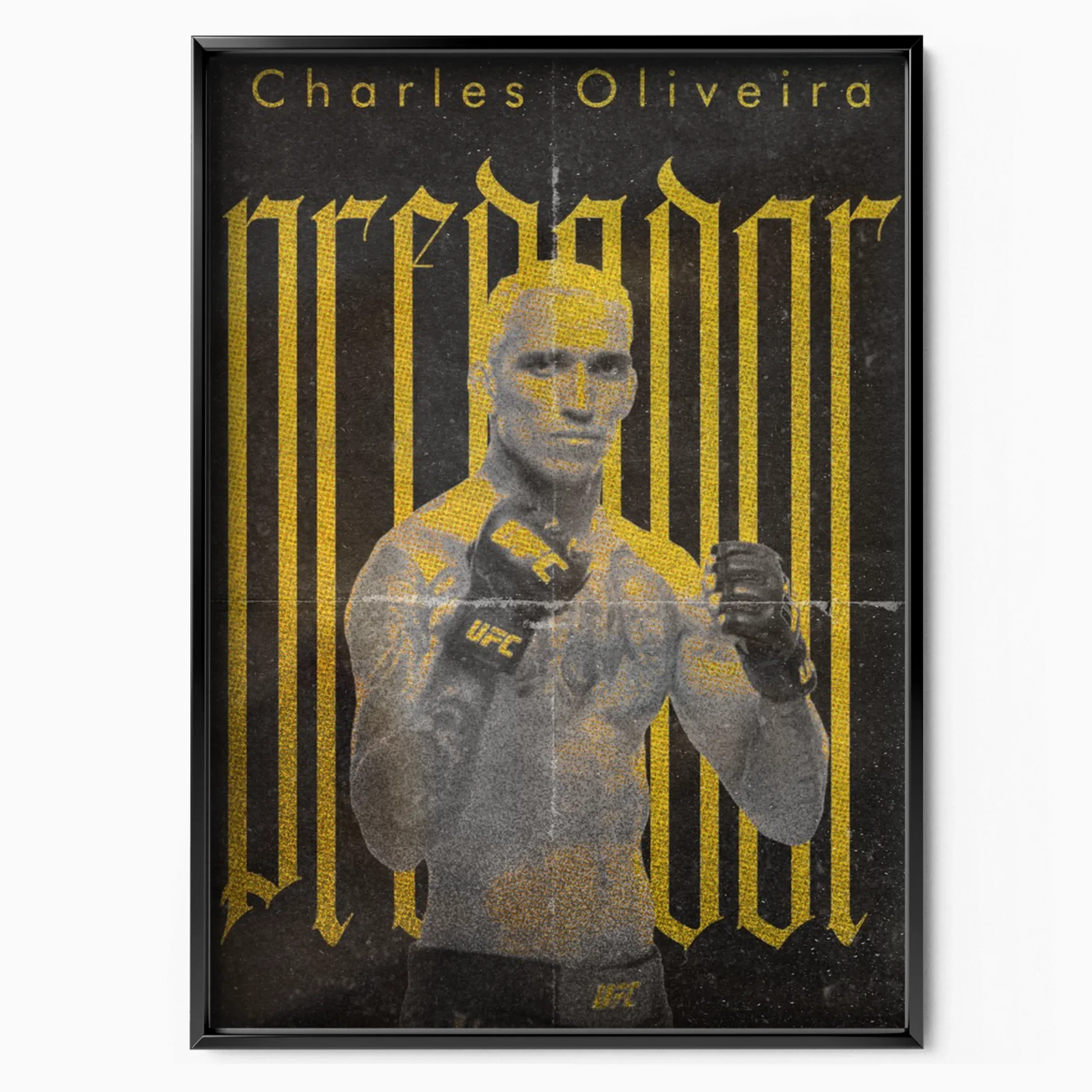 Charles Oliveira - Predador poster in black frame