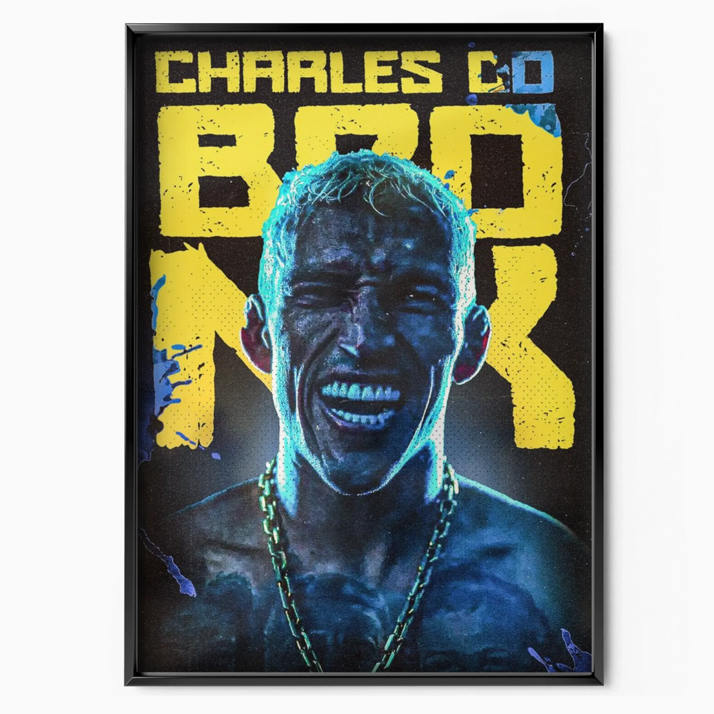 Charles Oliveira - Do Bronx Electric poster in black frame