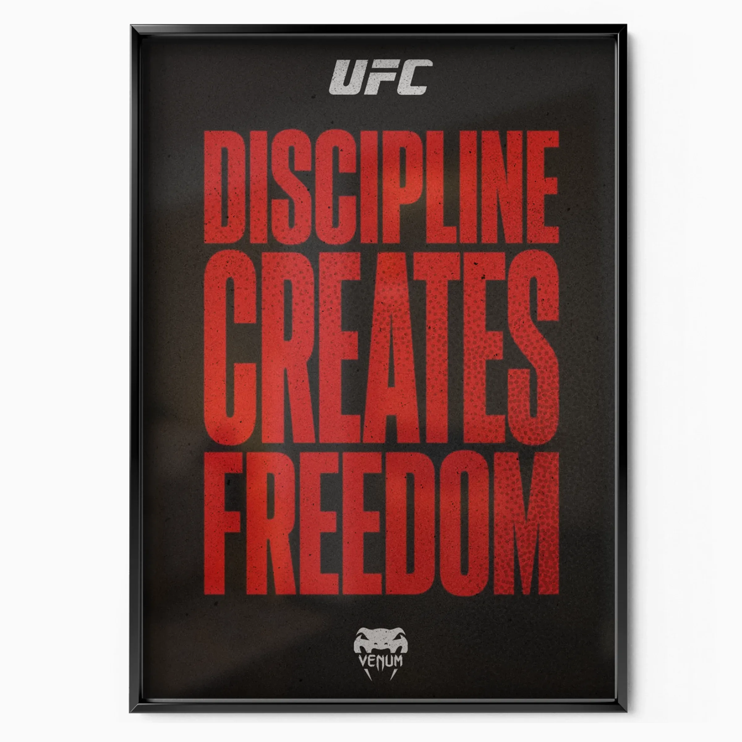 MMA - Discipline Creates Freedom poster in black frame