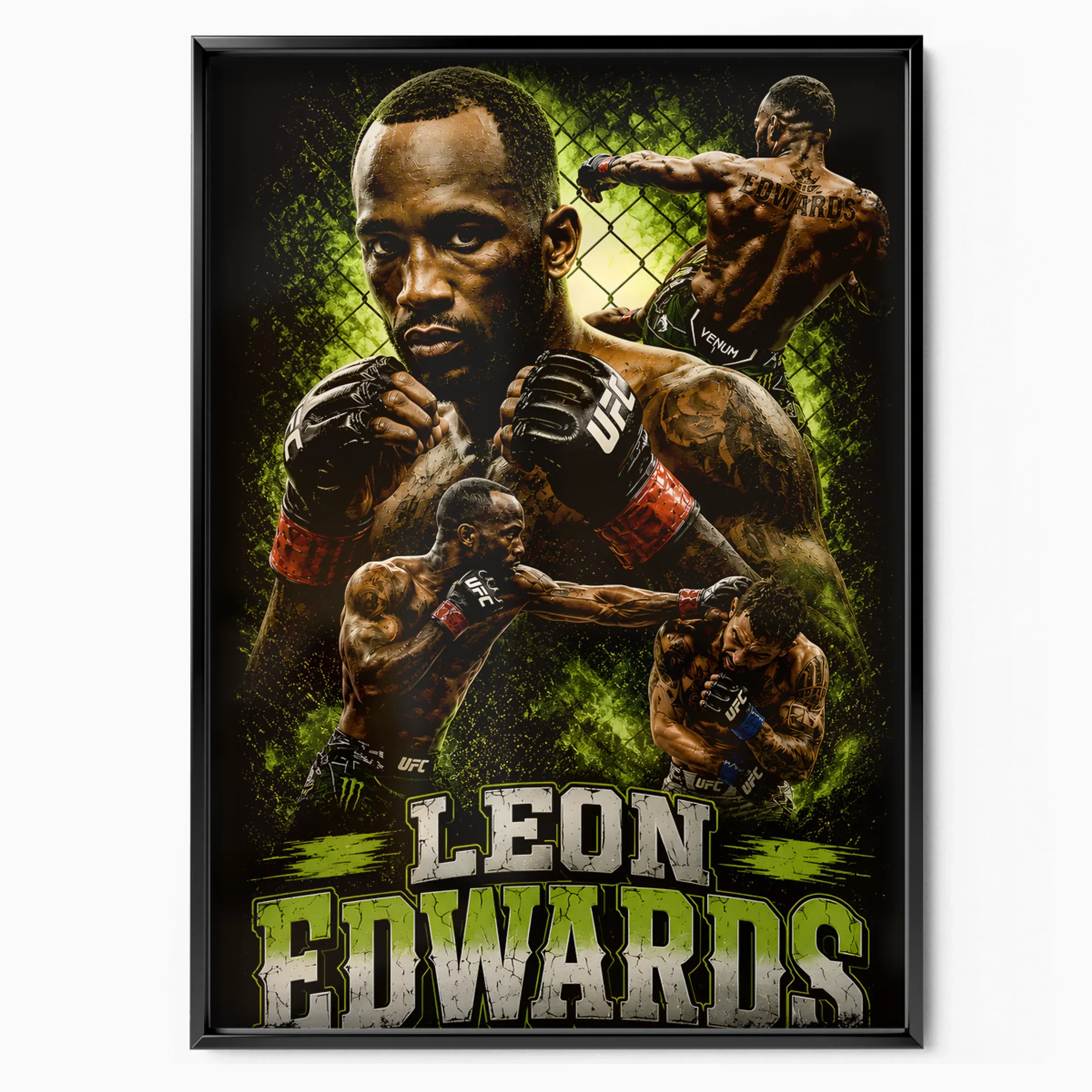 Leon Edwards Poster Rocky poster in black frame — Posters Base official poster shop
