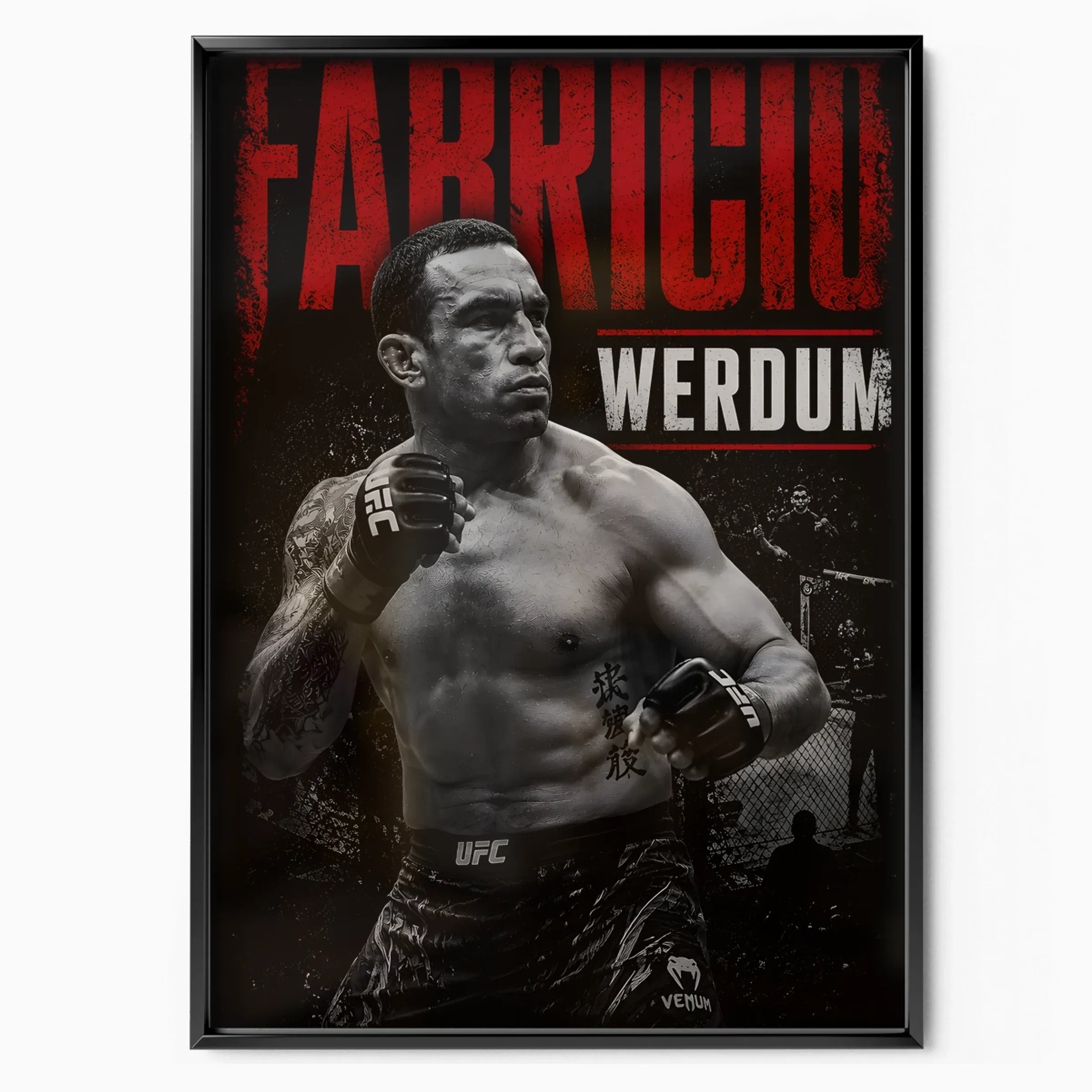 Fabricio Werdum Poster Vai Cavalo poster in black frame — Posters Base official poster shop