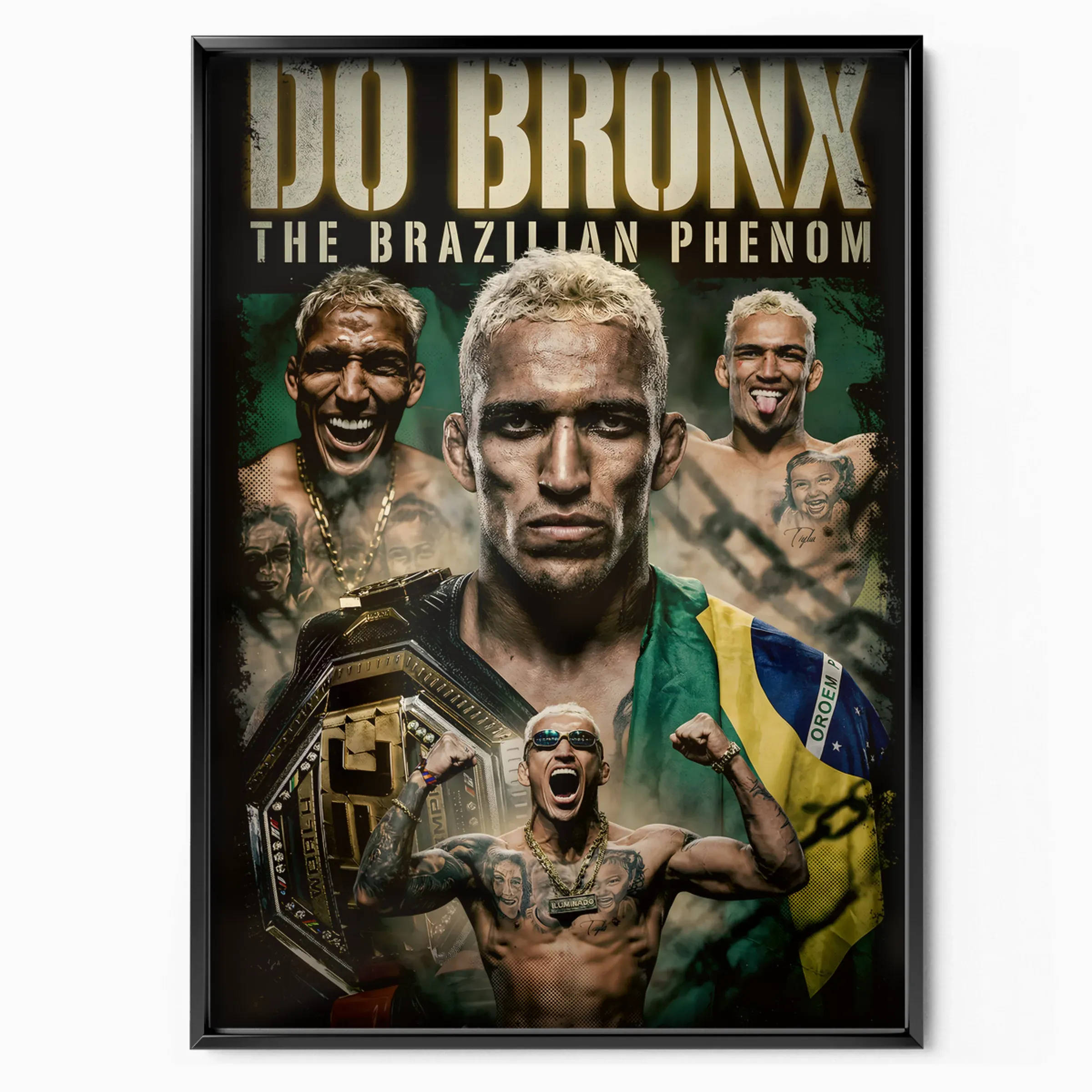 Charles Oliveira Poster Brazilian Phenom poster in black frame — Posters Base official poster shop
