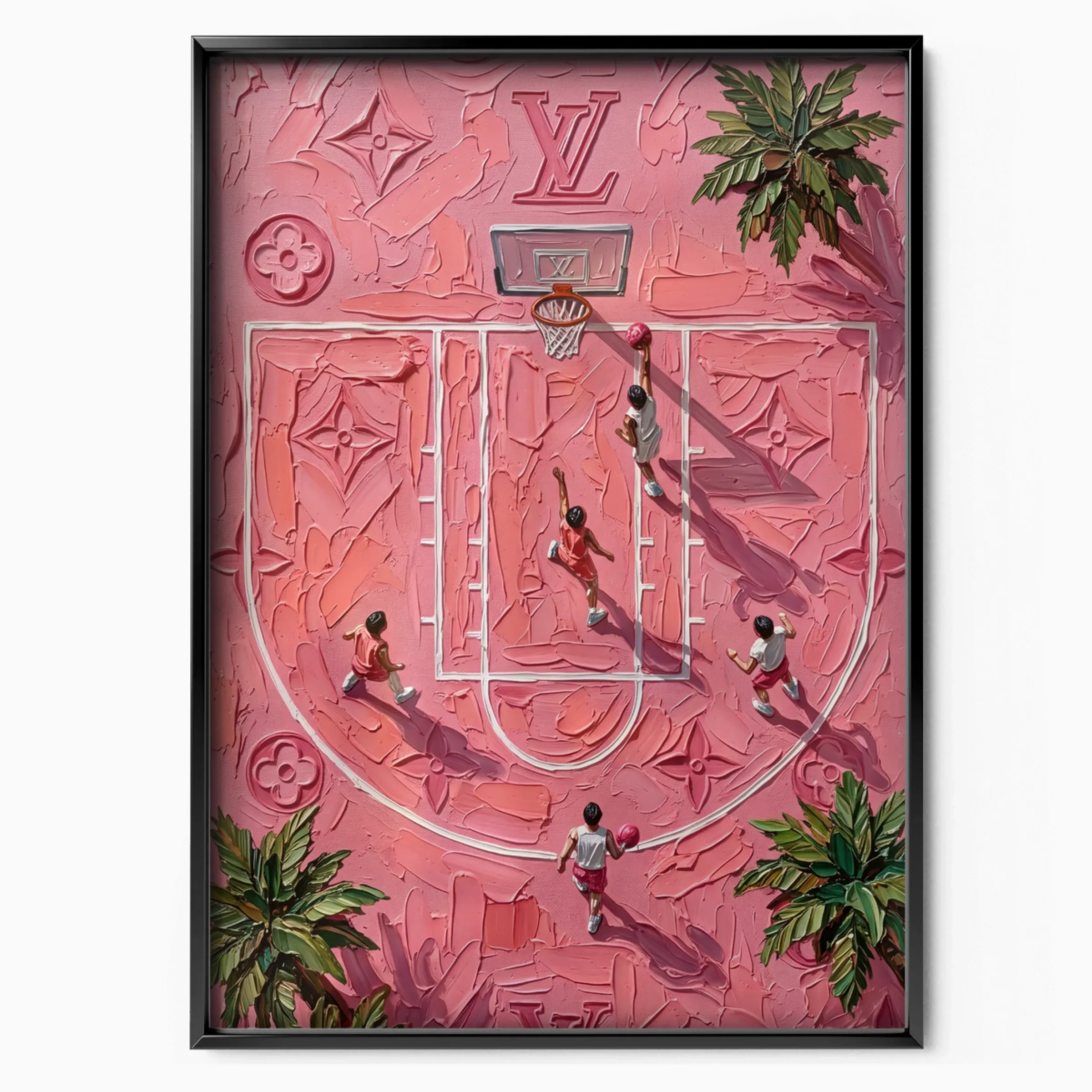 Louis Vuitton Poster Pink Monogram Basketball poster in black frame — Posters Base official poster shop