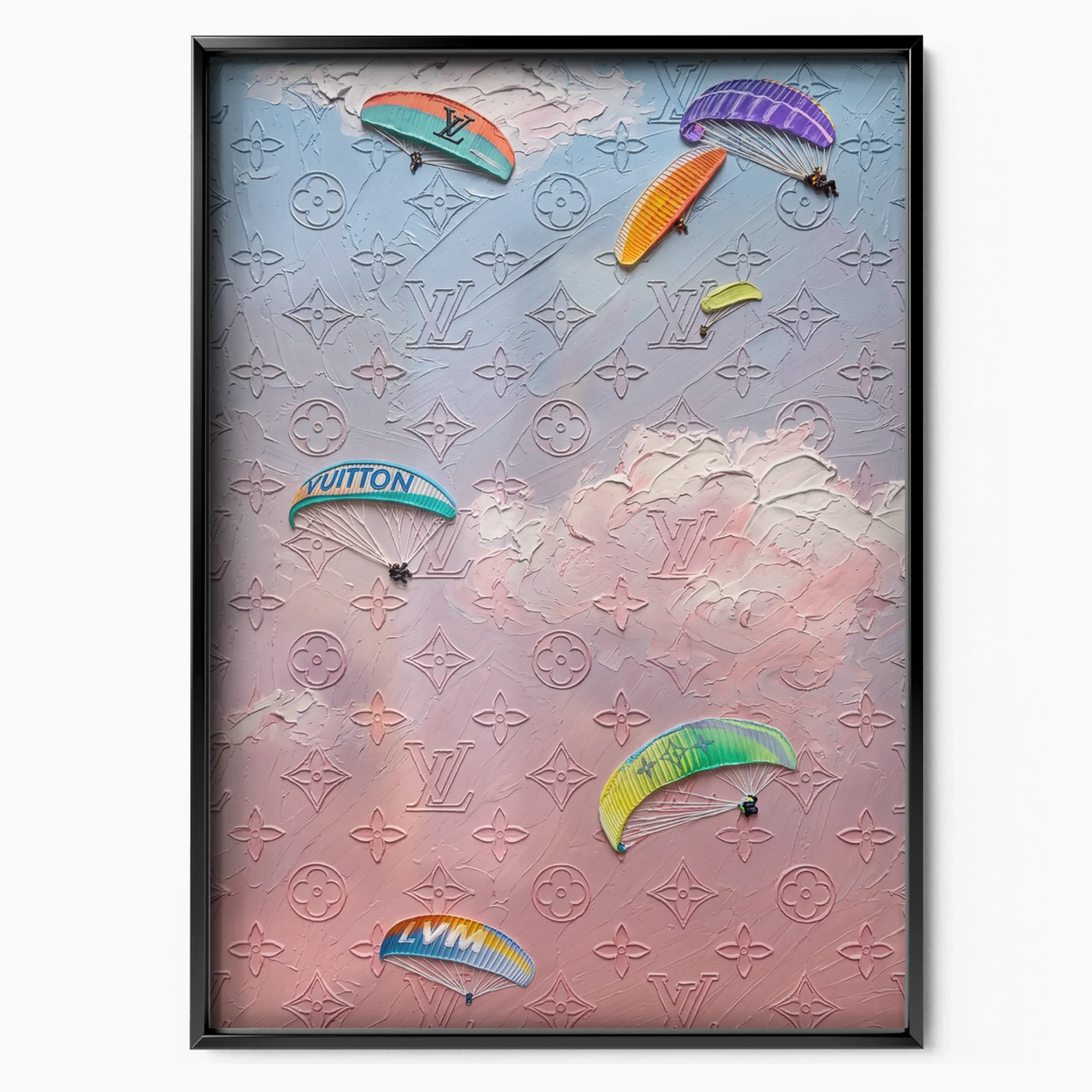 Louis Vuitton Poster Paragliding Sky poster in black frame — Posters Base official poster shop