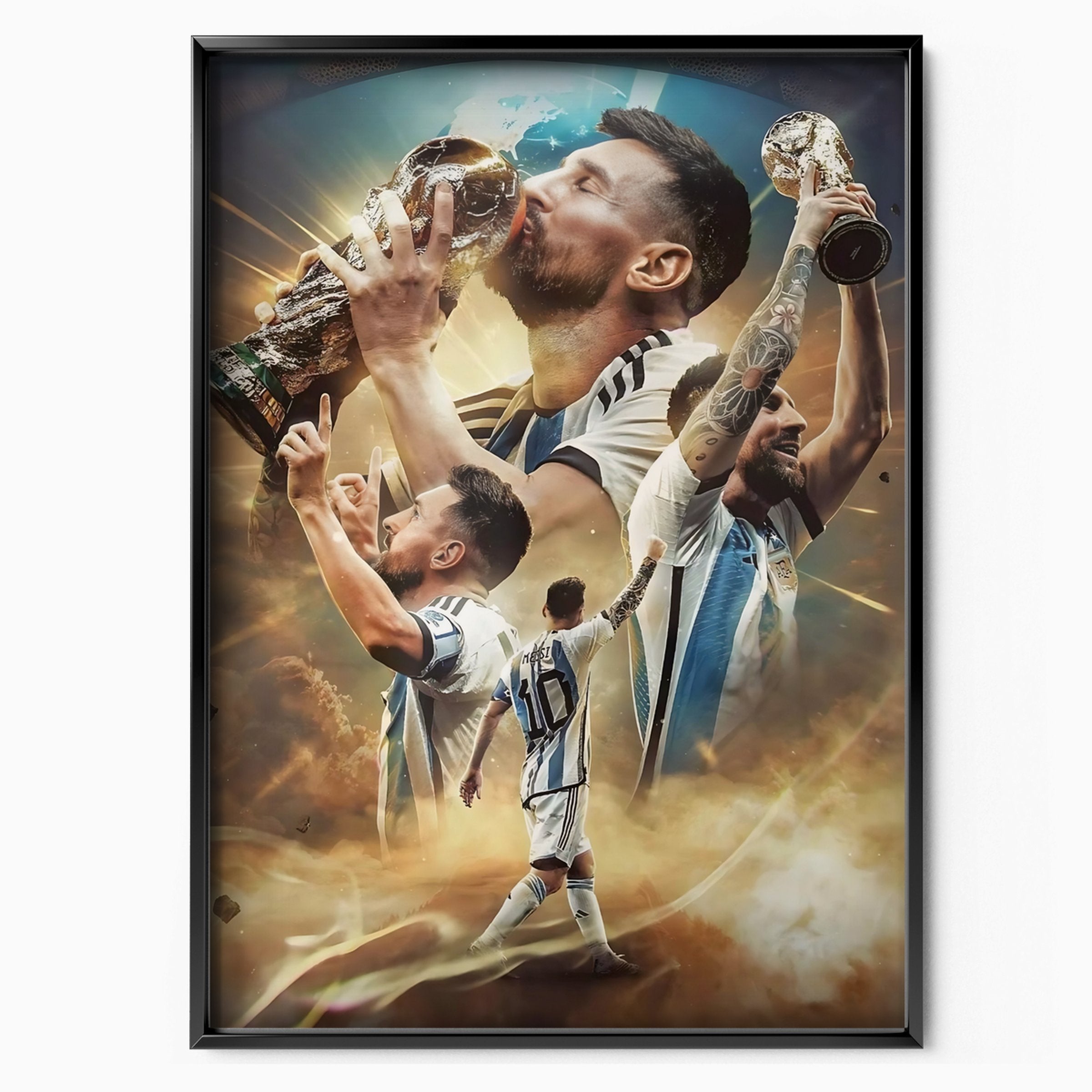 World Cup Glory football poster in a black frame, celebrating the World Cup