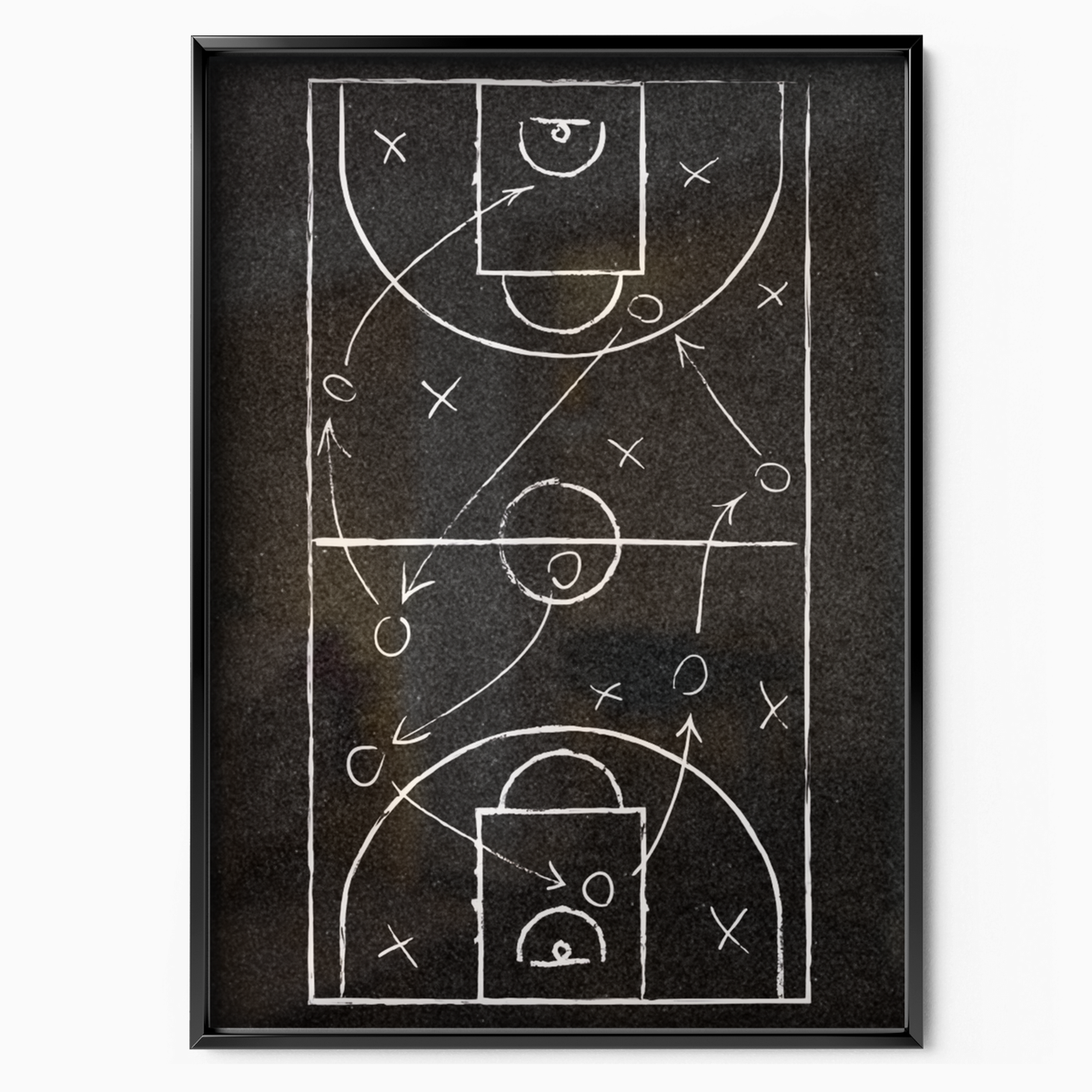 Basketball Playbook Diagram Court Tactics (chalkboard Style)