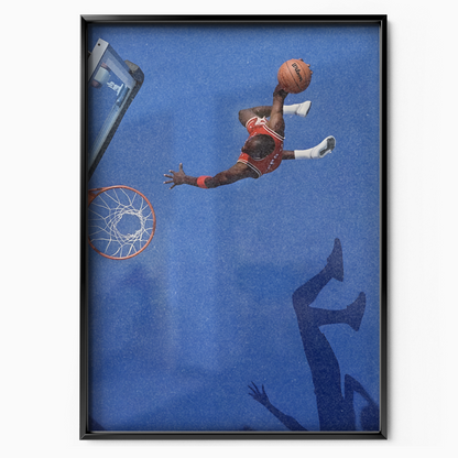 Basketball Shadow Dunk Blue Minimalist