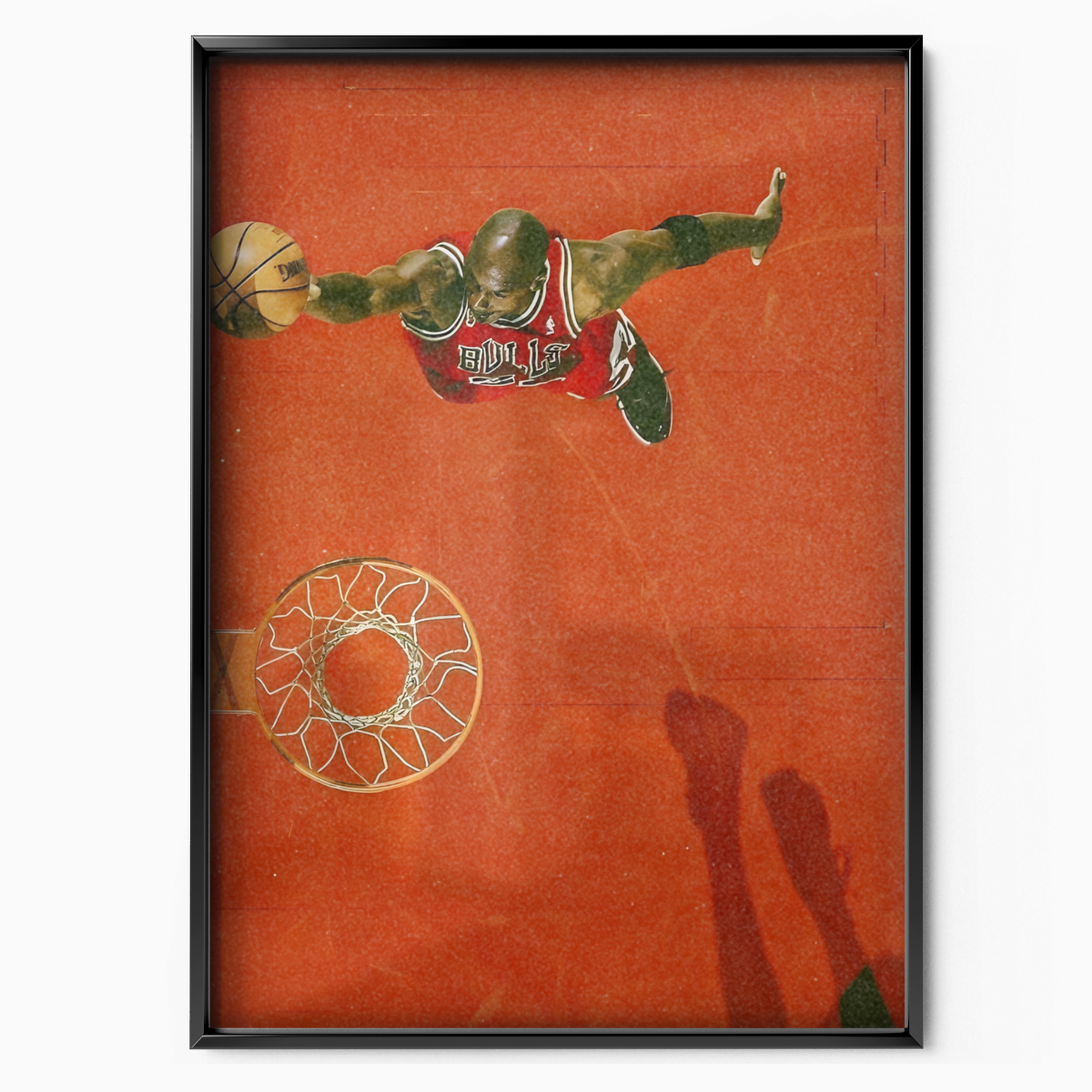 Basketball Shadow Dunk Red Minimalist