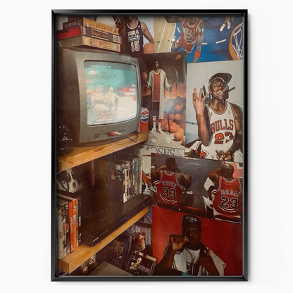Chicago Bulls Memorabilia Room Vintage Tv _ 90s Vibes