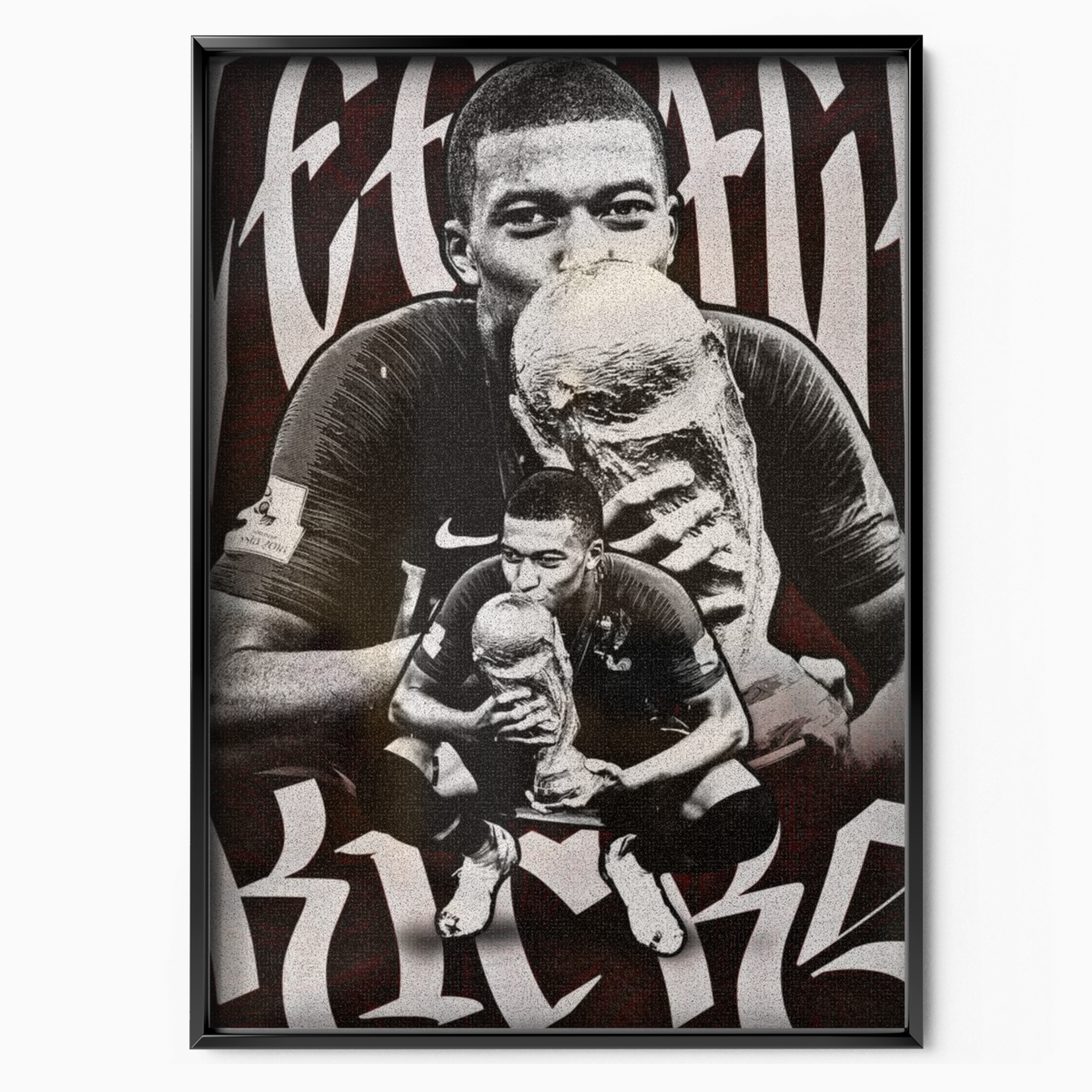 Kylian Mbappe - World Cup Trophy Kiss Poster