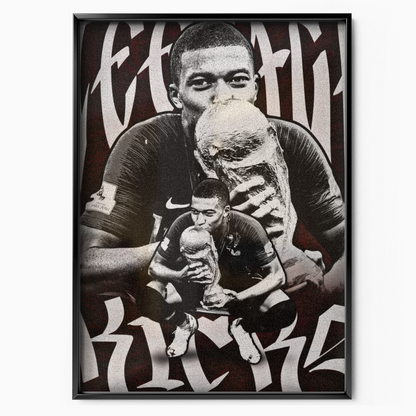 Kylian Mbappe - World Cup Trophy Kiss Poster