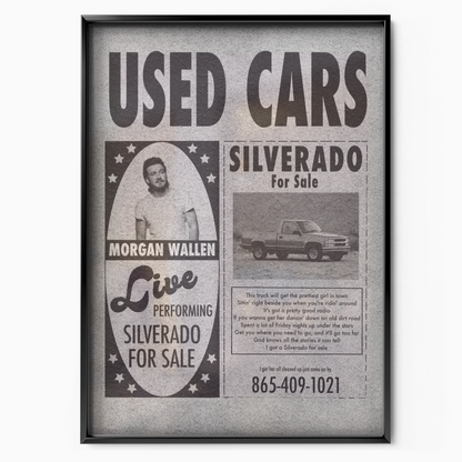 Morgan Wallen Silverado For Sale
