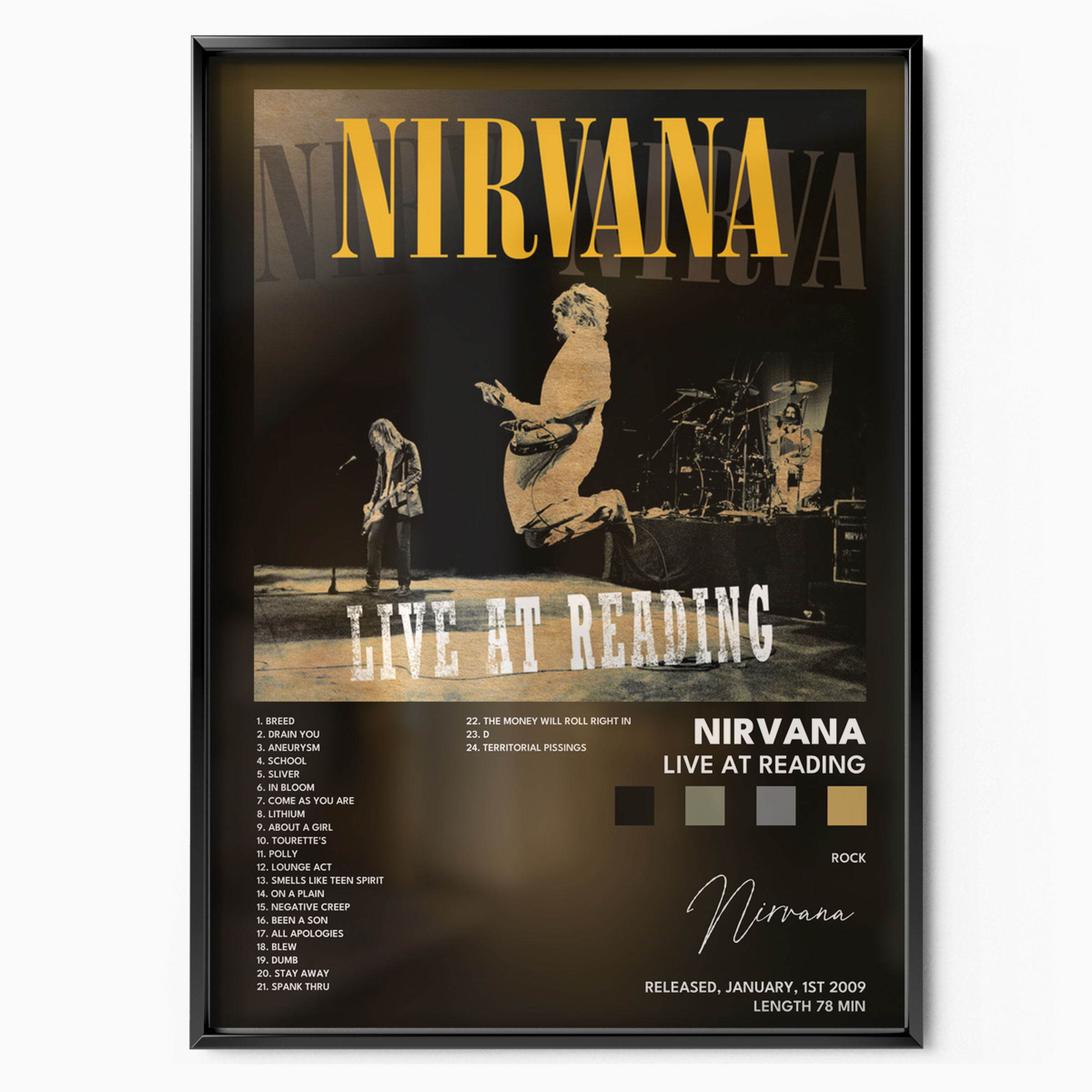 nirvana Live at Reading poster