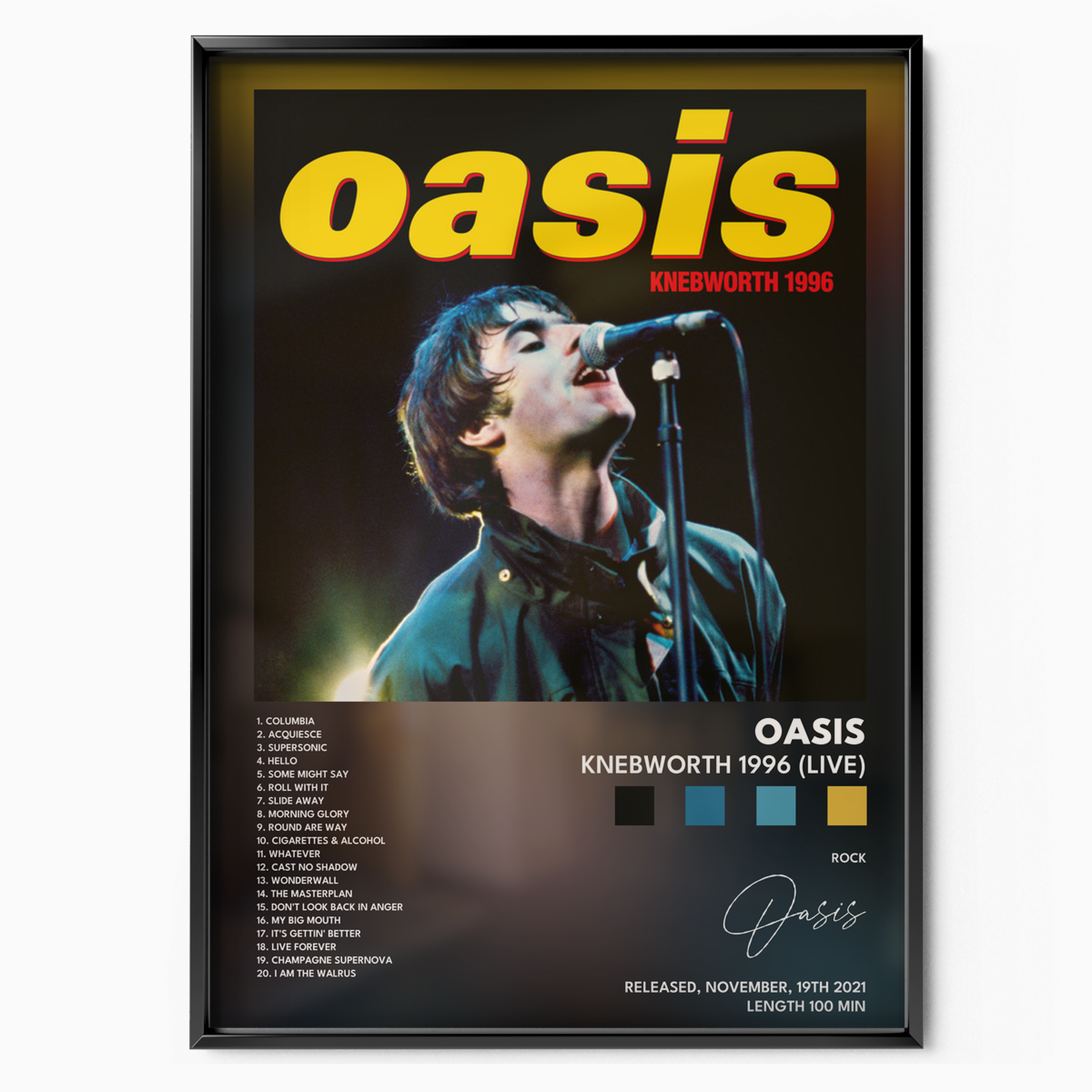 oasis Knebworth 1996 Live poster