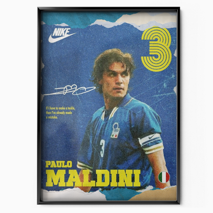 Paolo Maldini - Italy Number 3 Poster