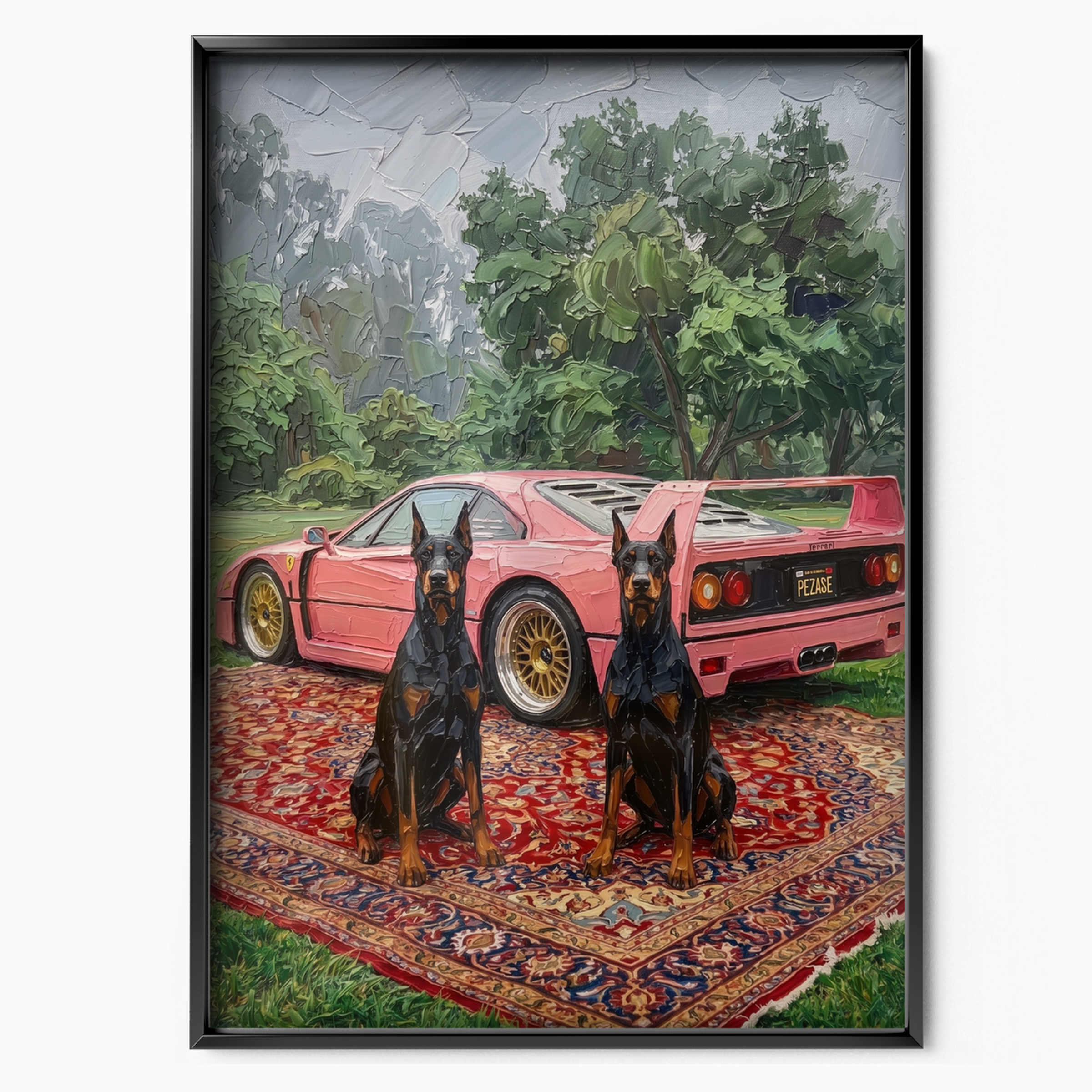Pink Ferrari Dobermans