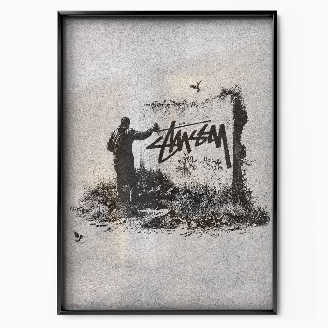 STUSSY ストリートアート ポスター 1-Black-Frame-Poster-stussy-
