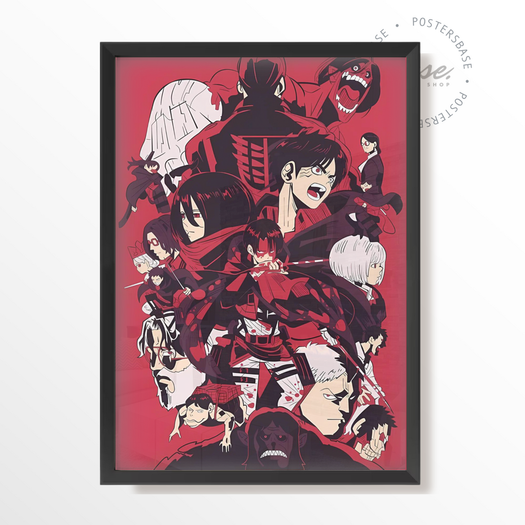ATTACK ON TITAN RED DRAW Poster – from 7.95€ | Free Shipping