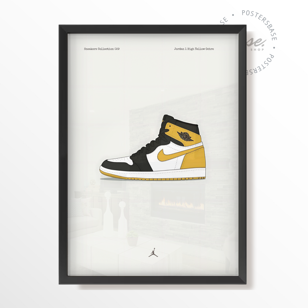 Jordan 1 High Yellow Ochre Poster from 7.95 Free Shipping Posters Base