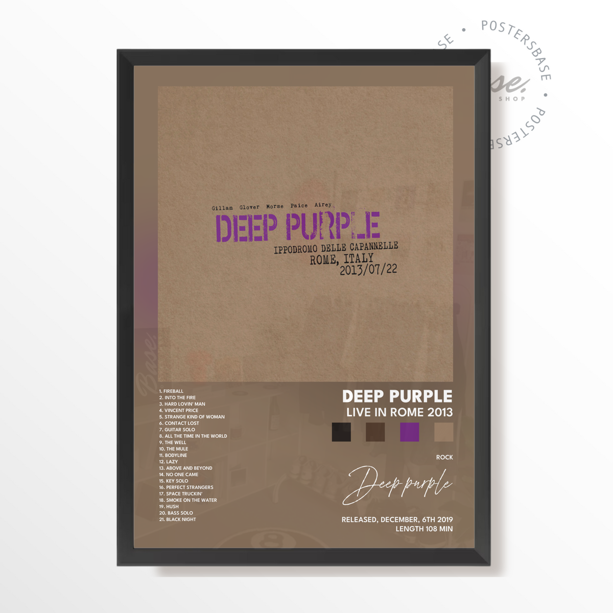 deep purple Live in Rome 2013 poster