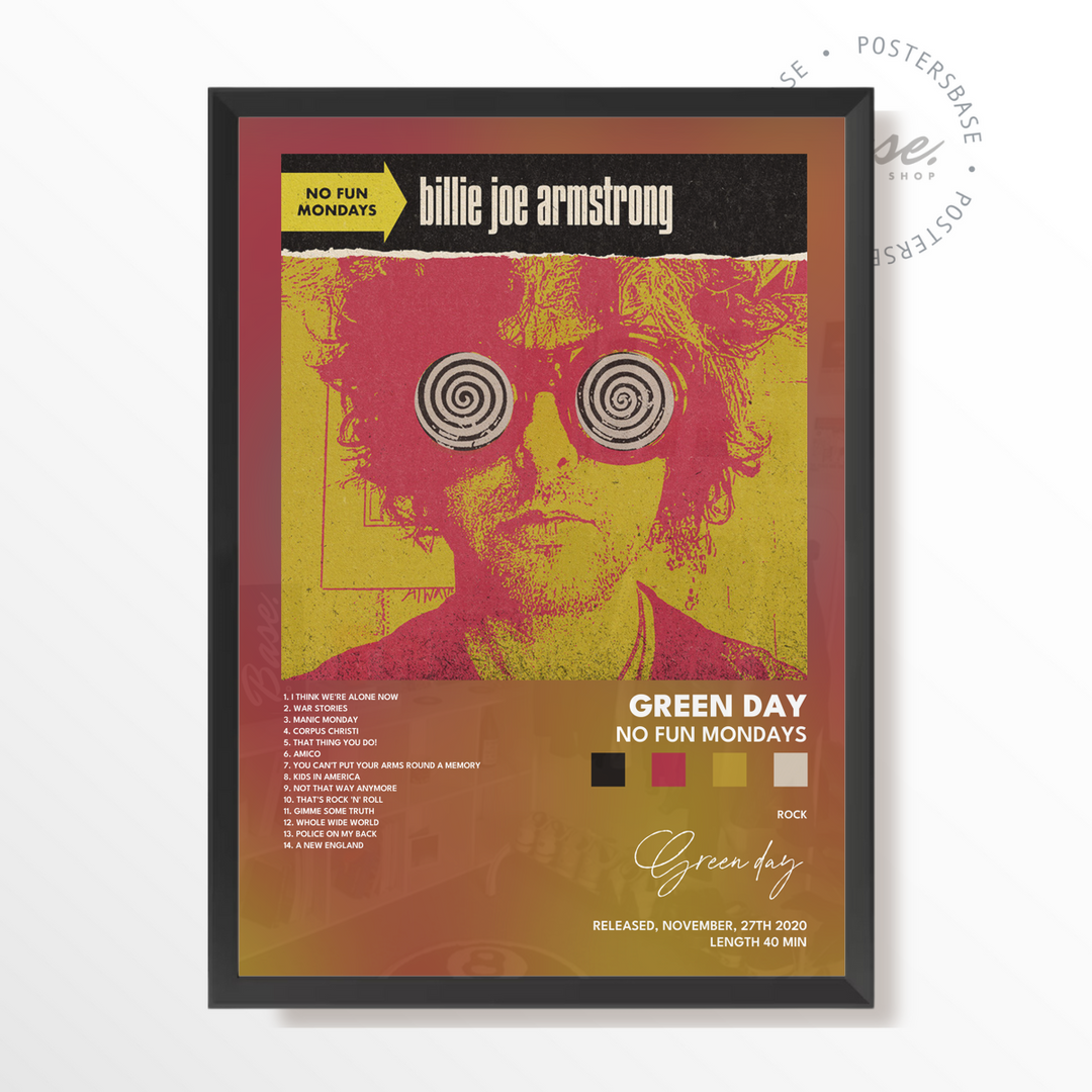 green day No Fun Mondays poster A4 Without Frame1