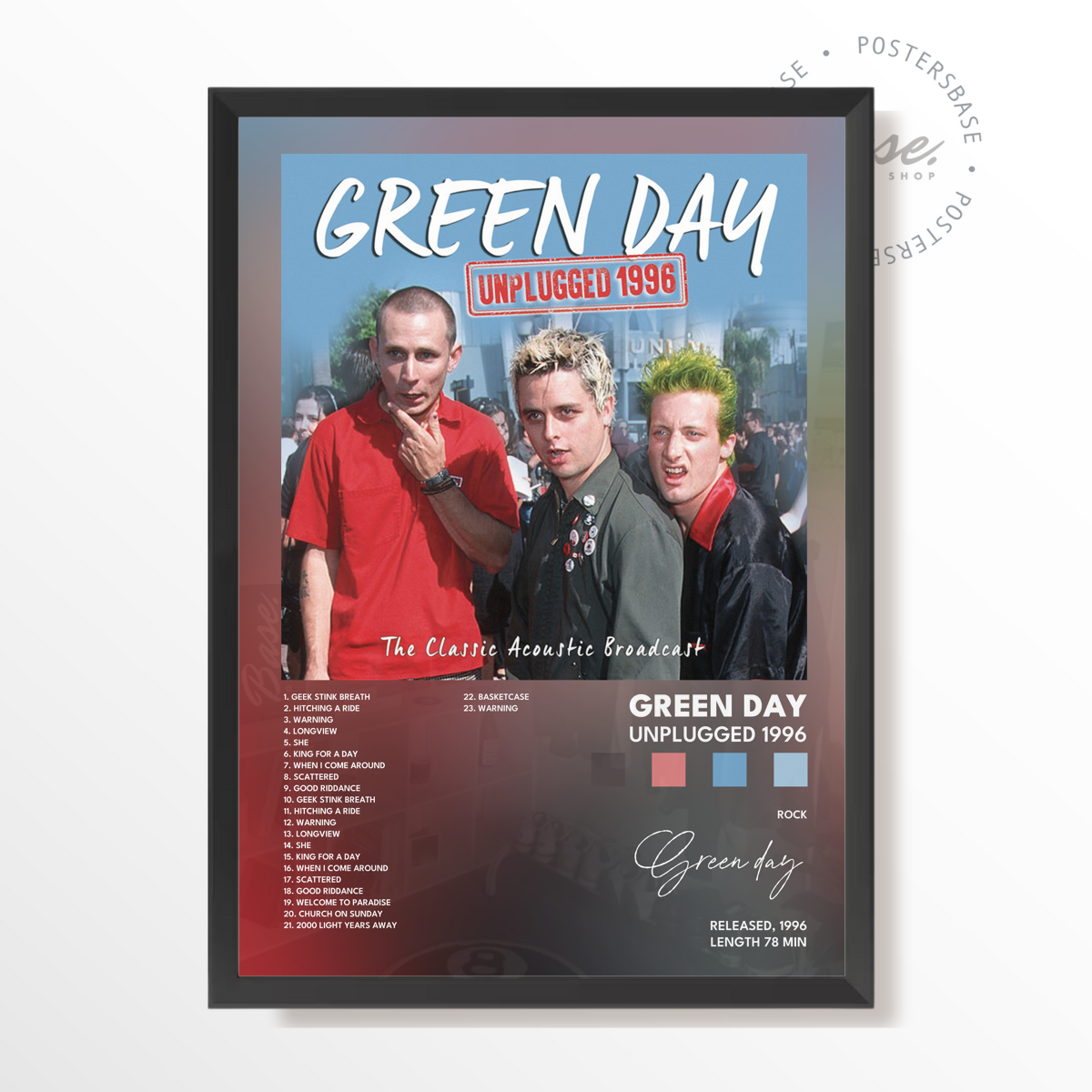 green day Unplugged 1996 poster