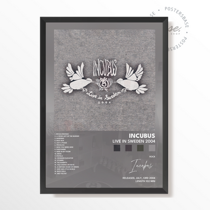 incubus Live In Sweden 2004 poster