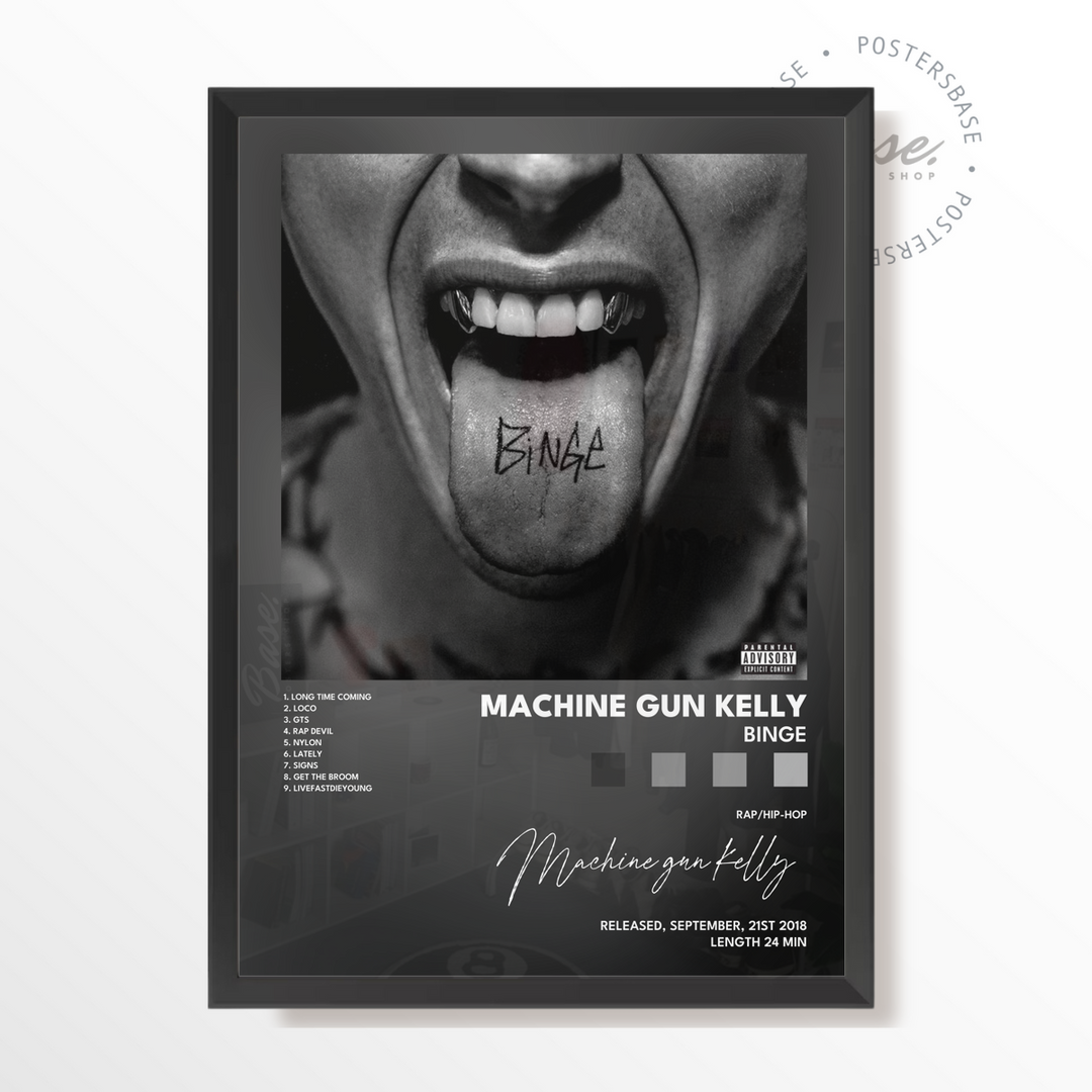 Signed Machine top Gun Kelly poster