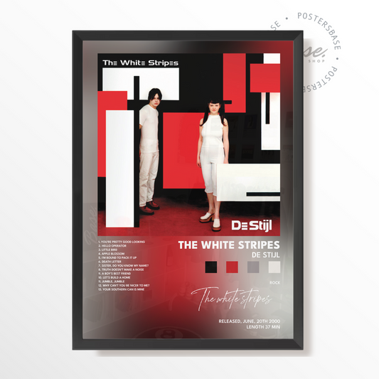 the white stripes De Stijl poster