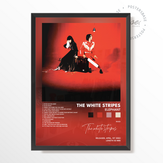 the white stripes Elephant poster