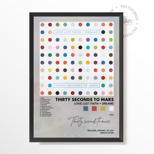 thirty seconds to mars LOVE LUST FAITH  DREAMS poster