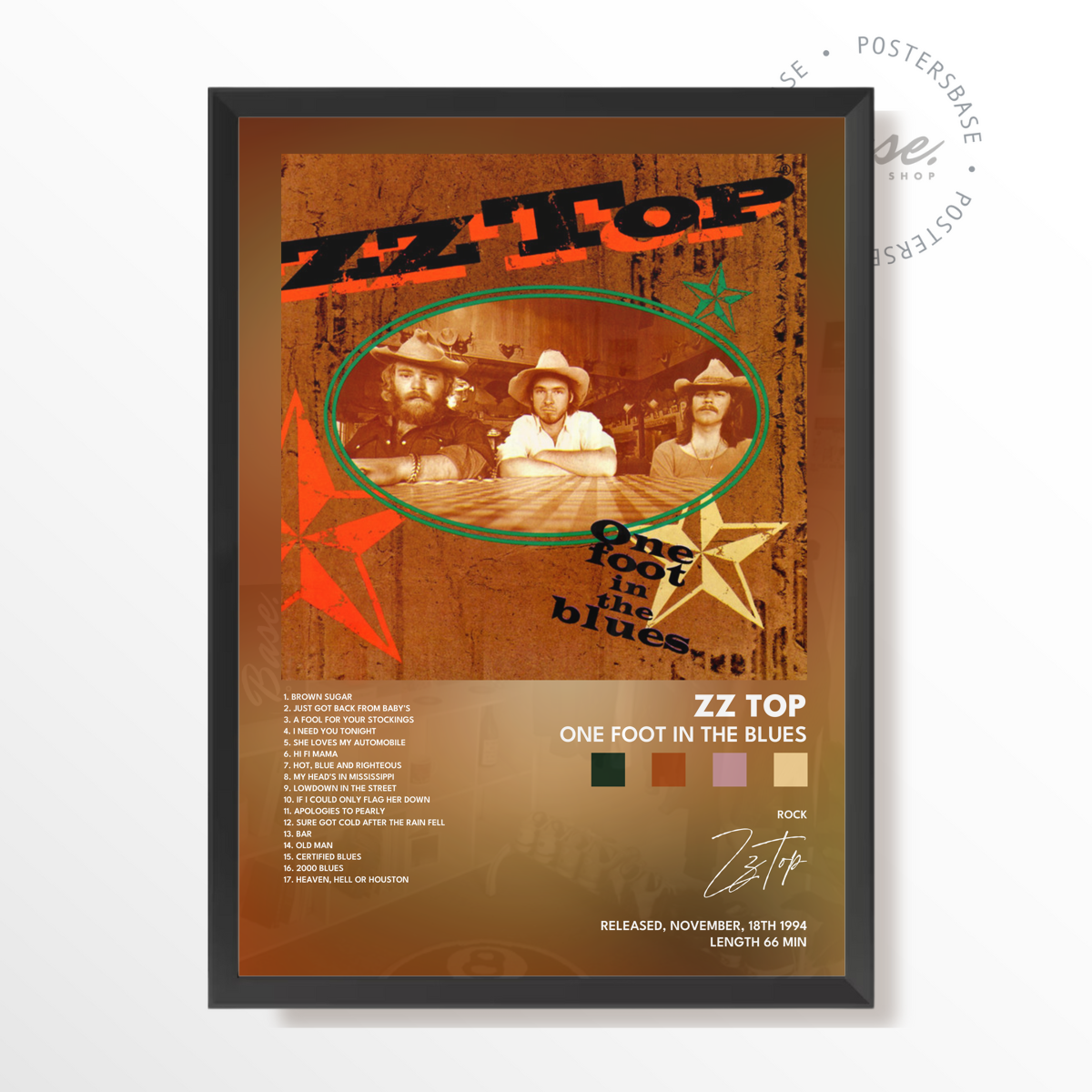 zz top One Foot in the Blues poster