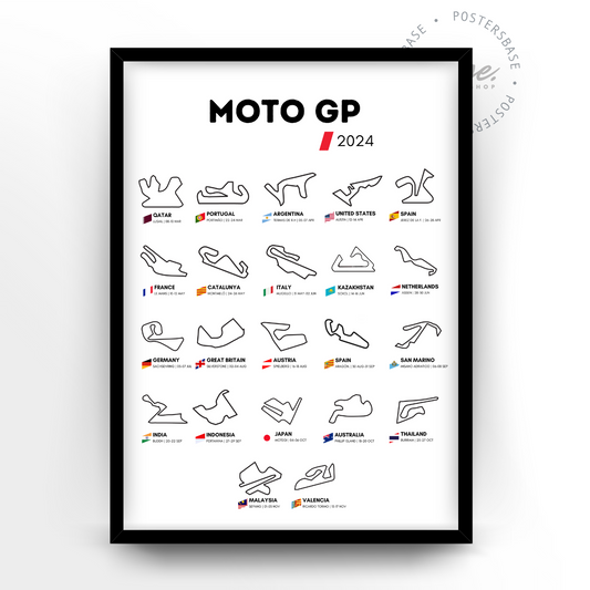 Obwód ścienny Moto GP 2023 biały 