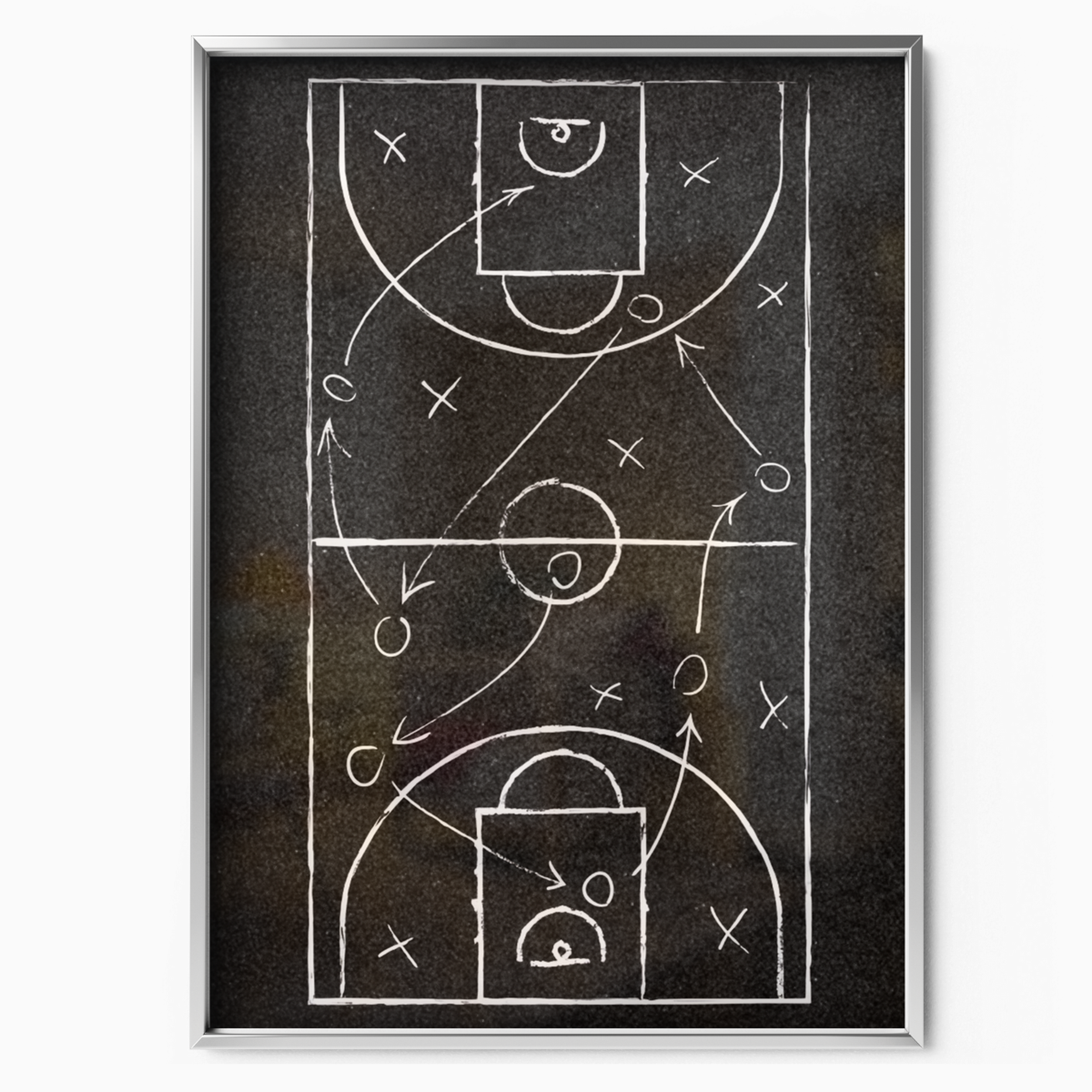 Basketball Playbook Diagram Court Tactics (chalkboard Style)